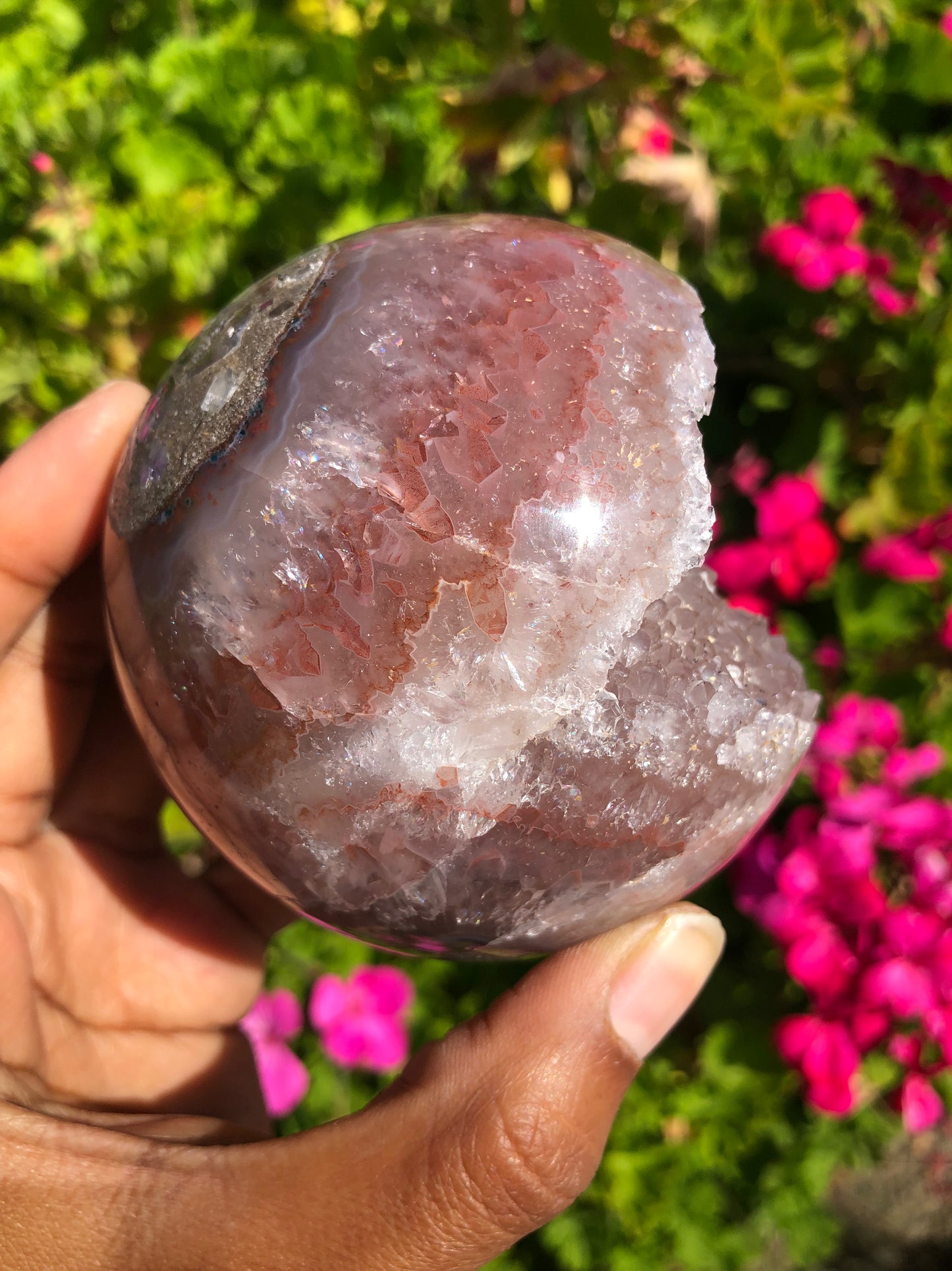 Pink Agate Druzy Sphere