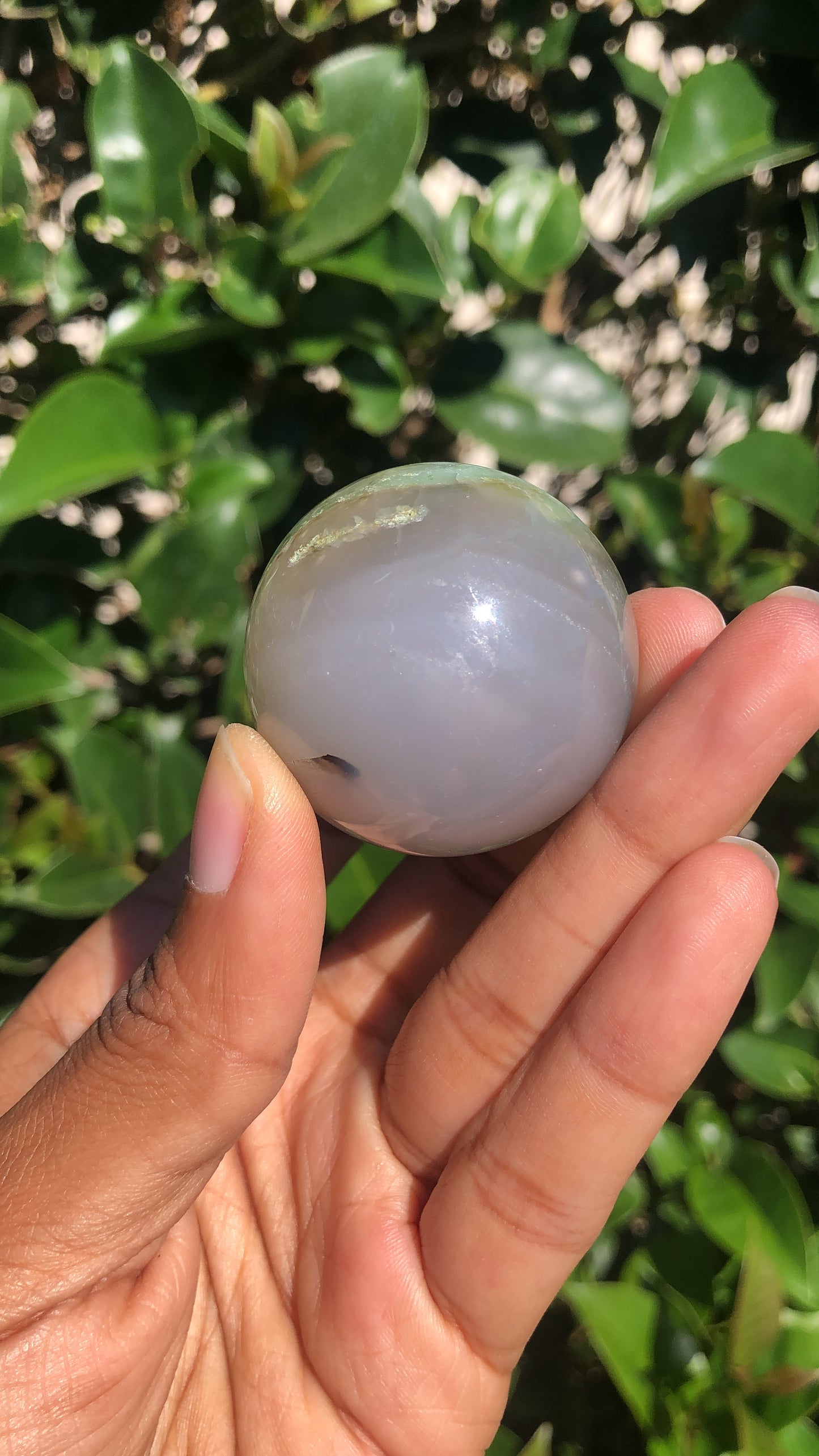 Green Flower Agate Sphere