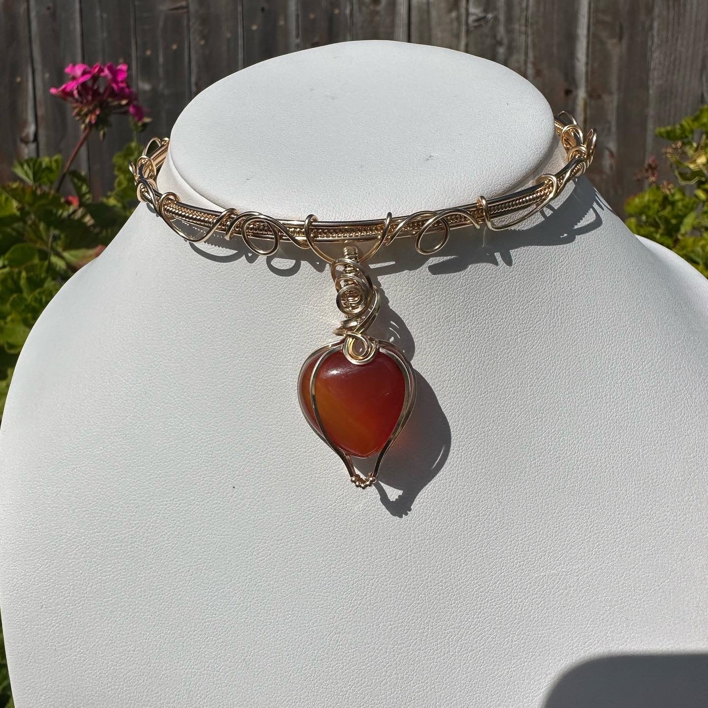 Carnelian Heart Choker