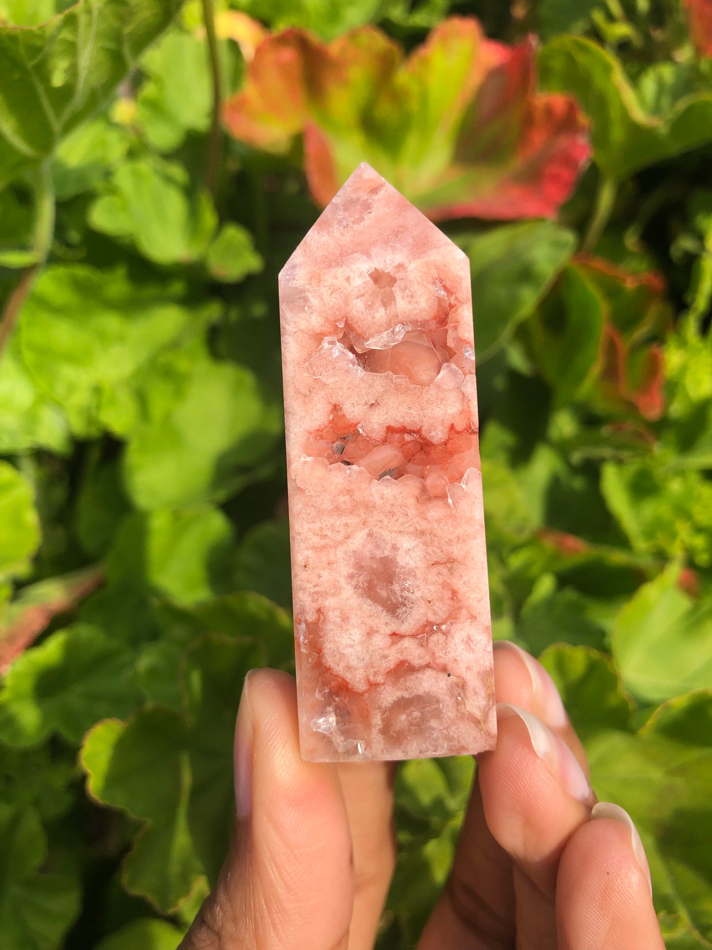 Carnelian x Flower Agate Druzy Tower