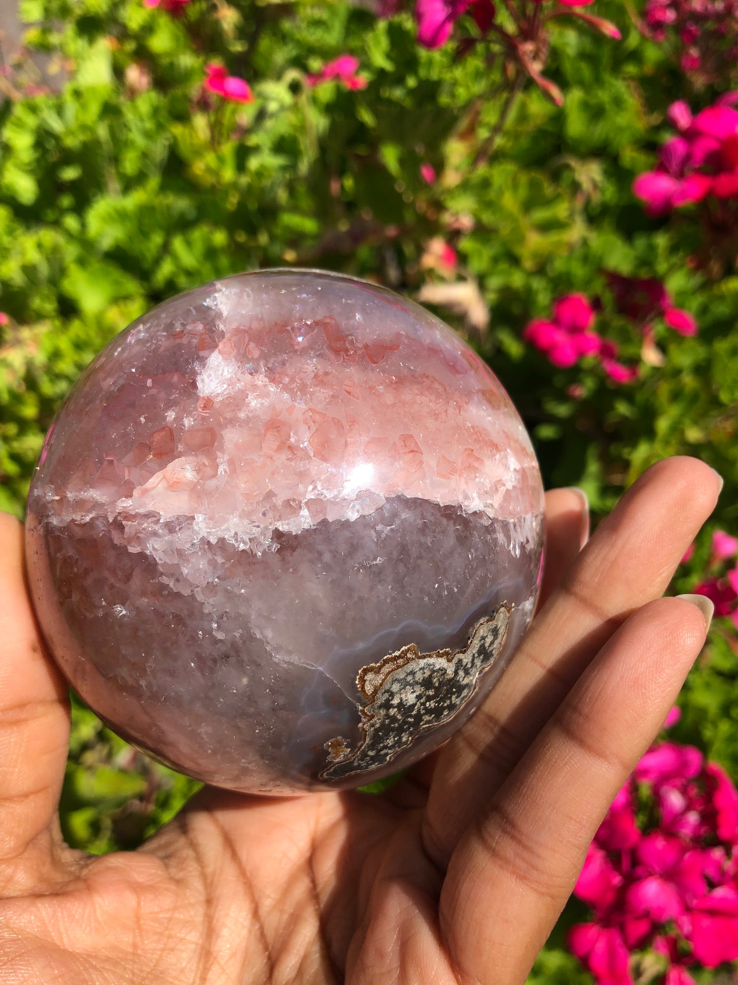 Pink Agate Druzy Sphere