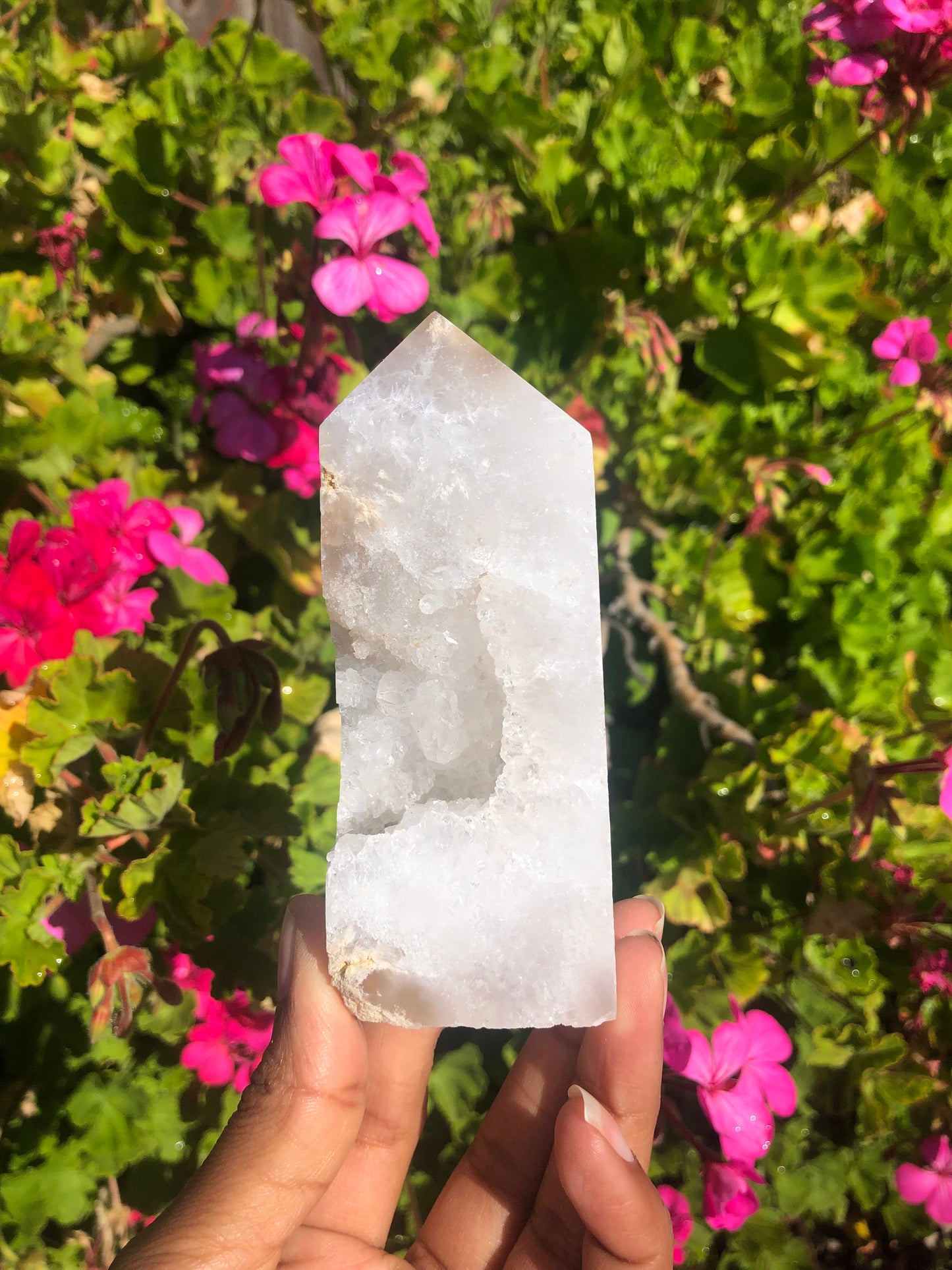 Flower agate Druzy Tower