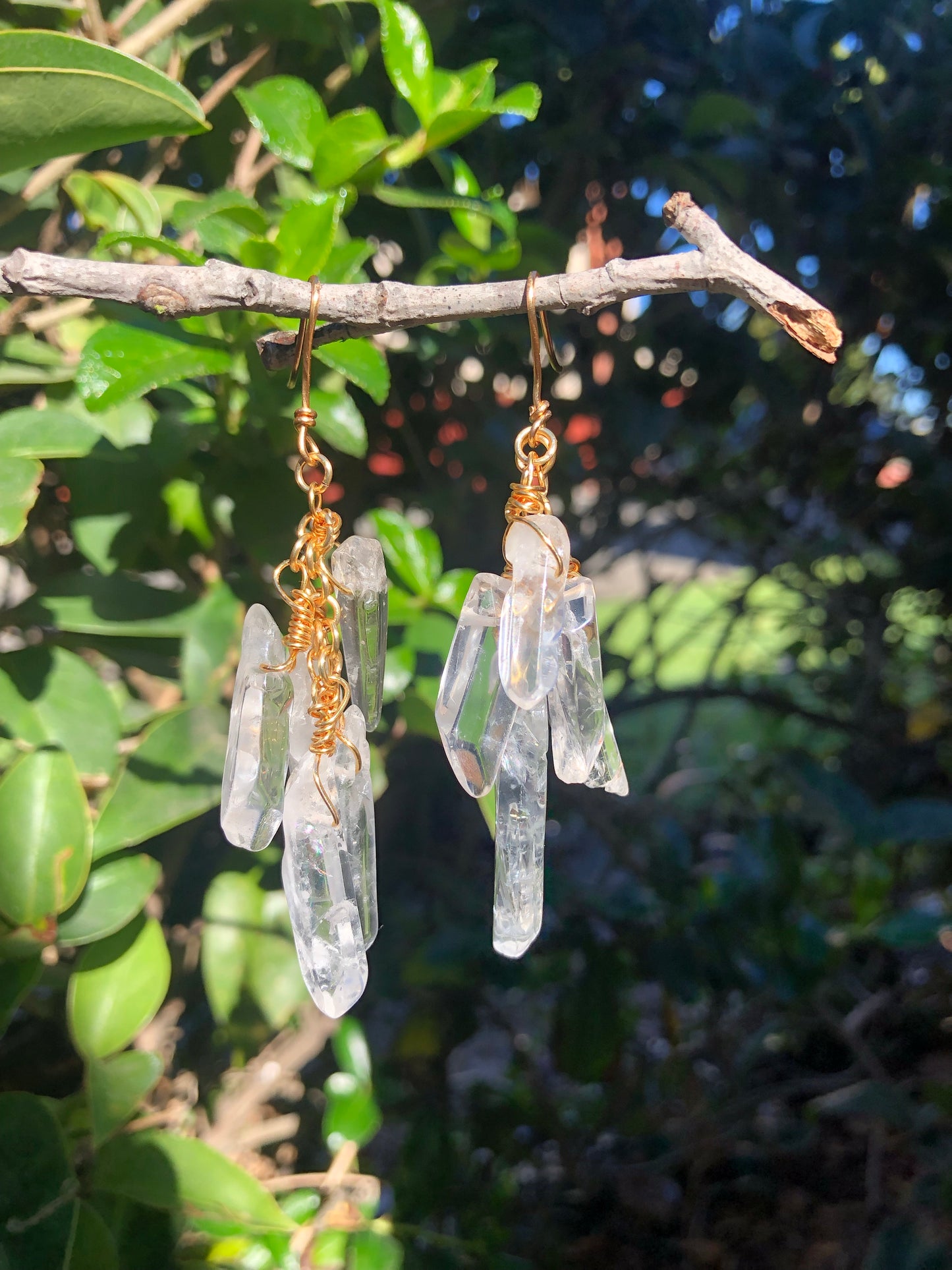 Clear Quartz Cluster Earrings