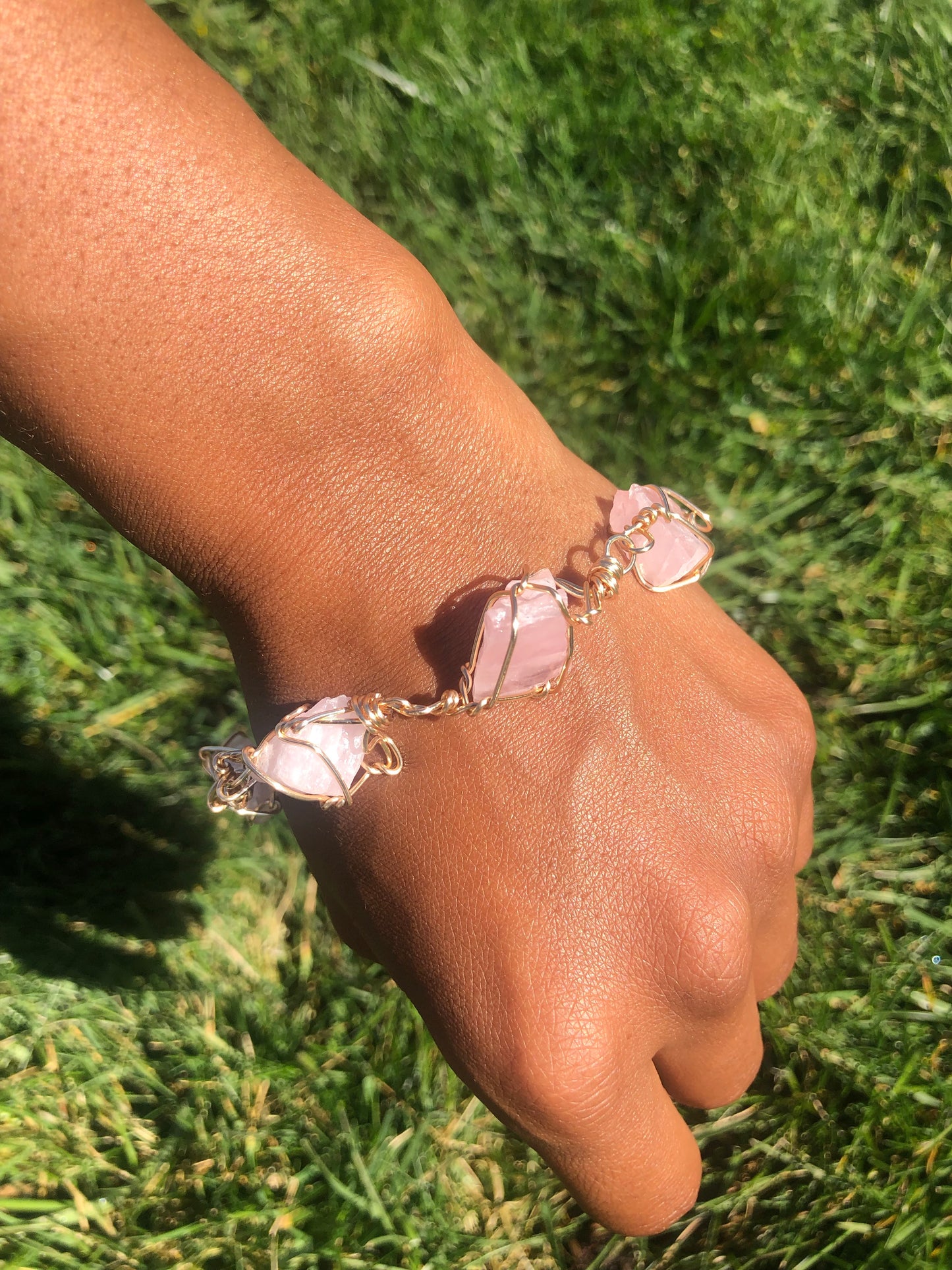Raw Rose Quartz Bracelet