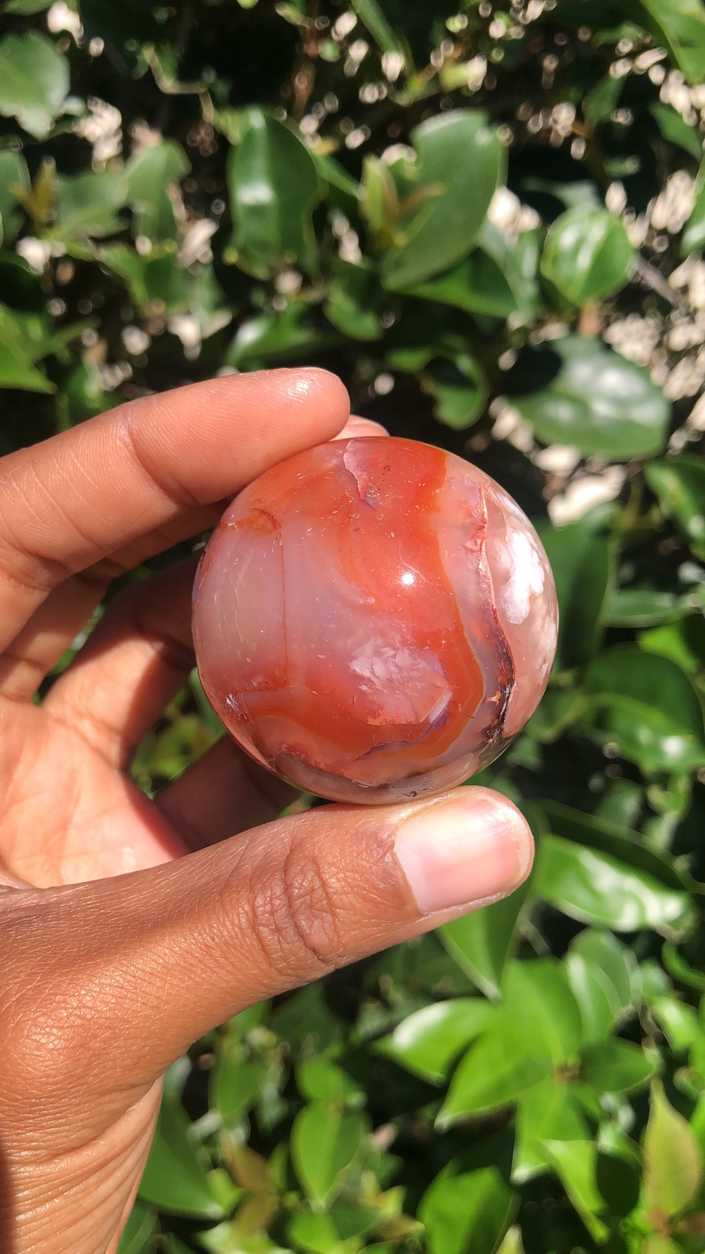 Carnelian x Flower Agate Sphere