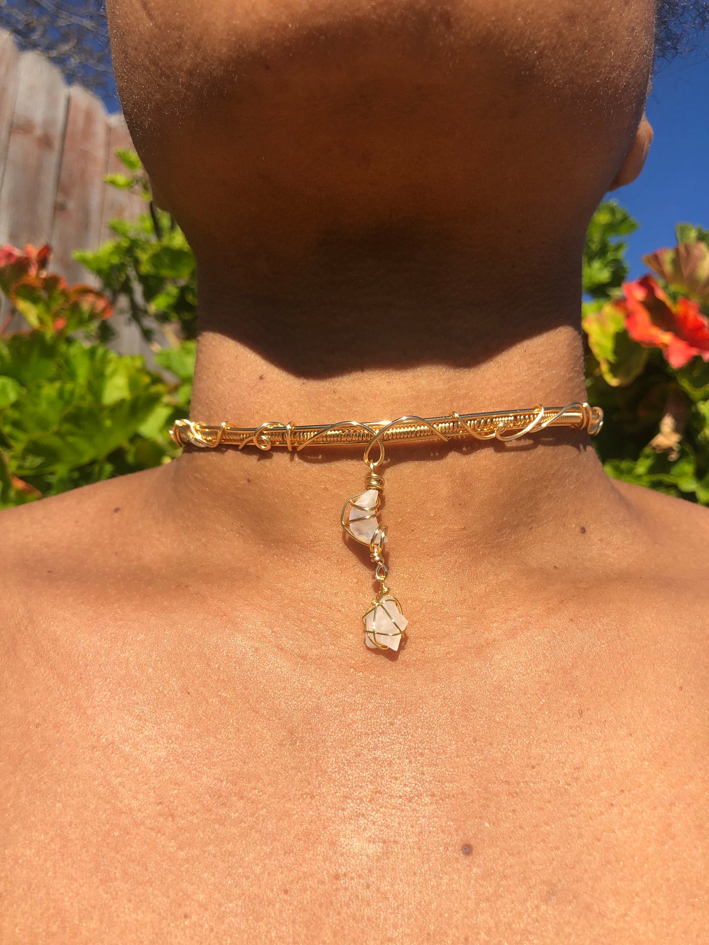 Moon & Star Moonstone Choker