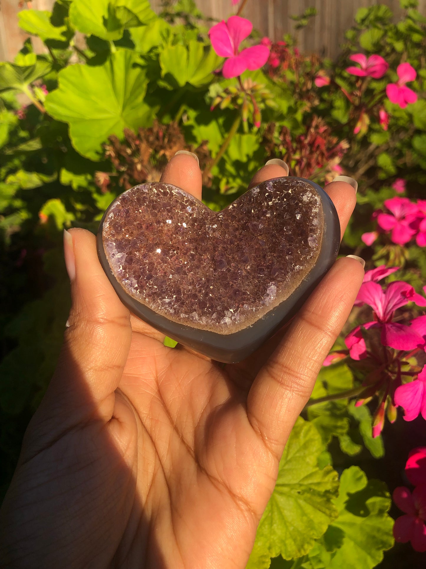 Burgundy Druzy Heart