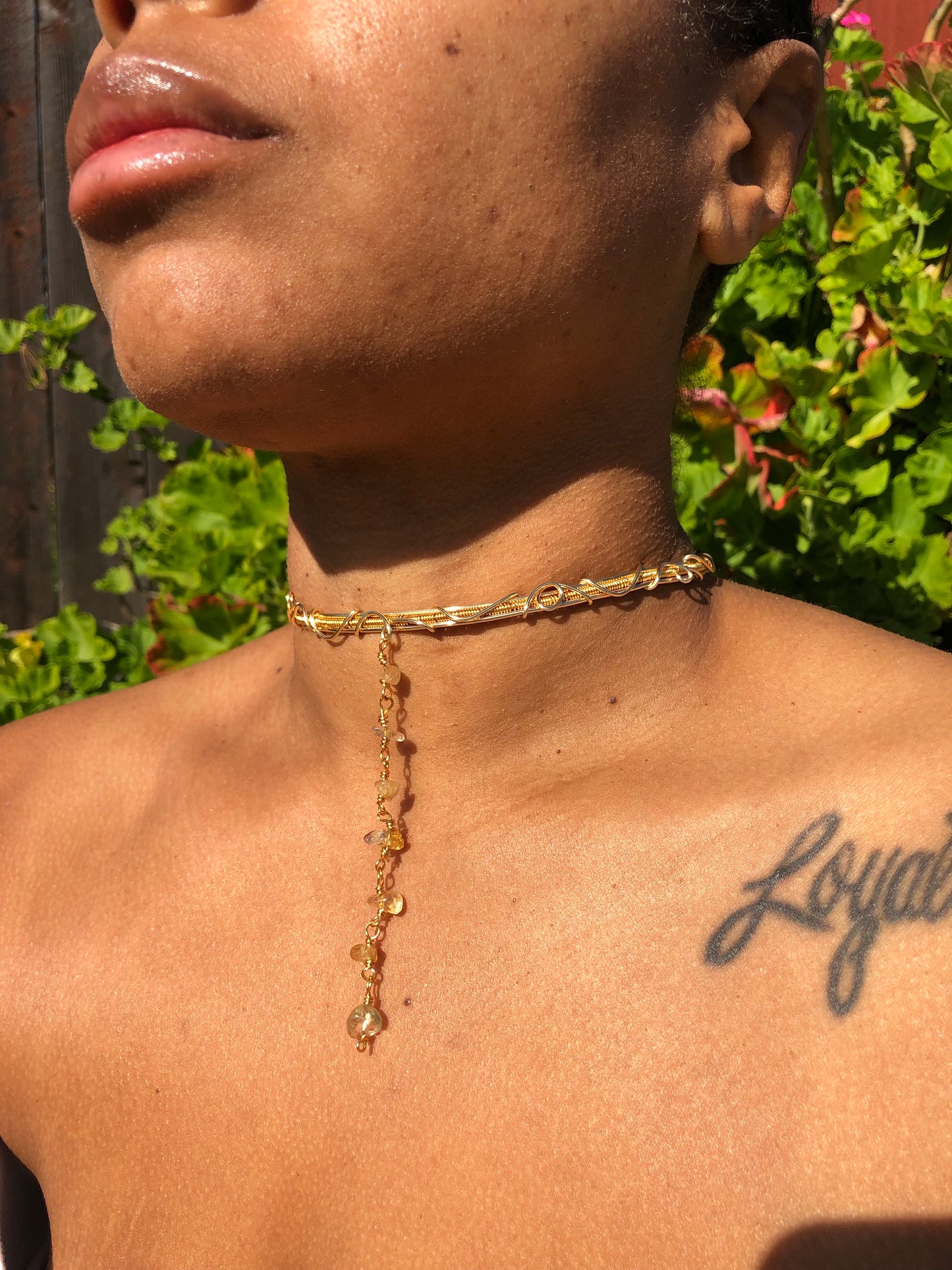 Citrine Drop Choker