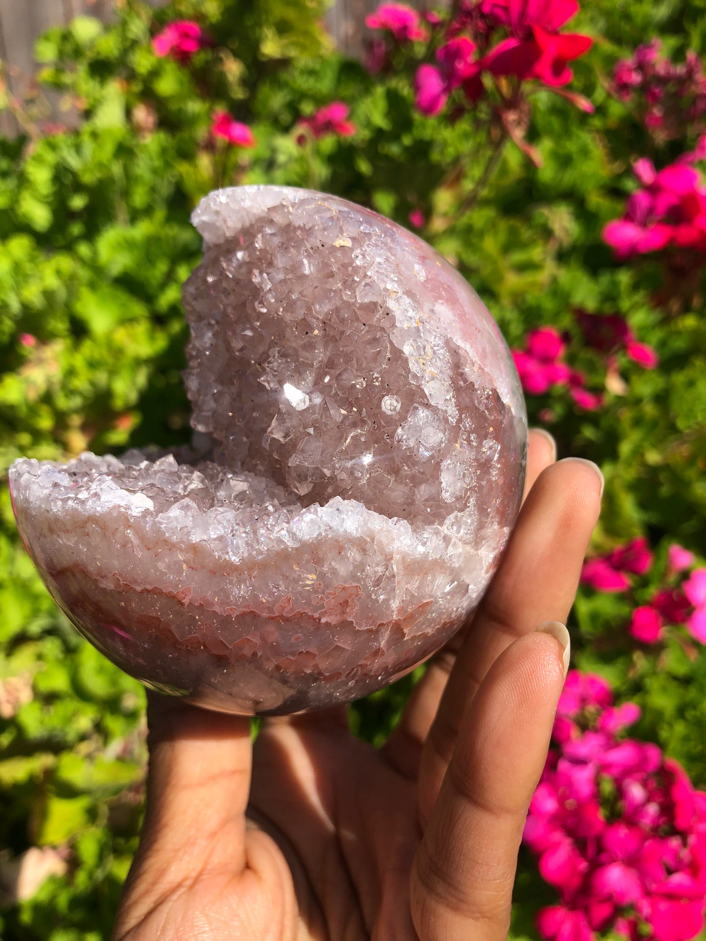 Pink Agate Druzy Sphere