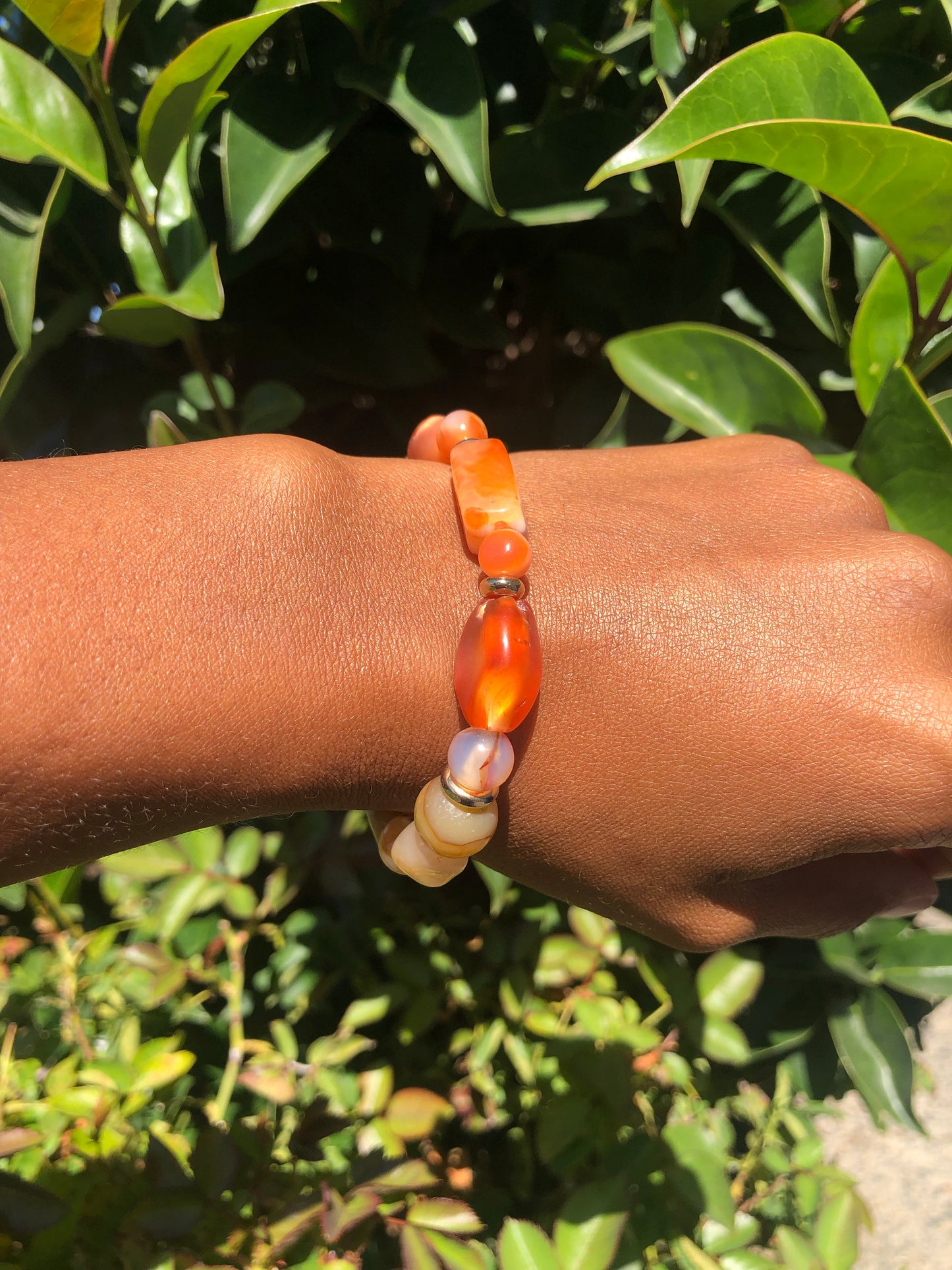 Carnelian , Jasper Mixed Bead Bracelets