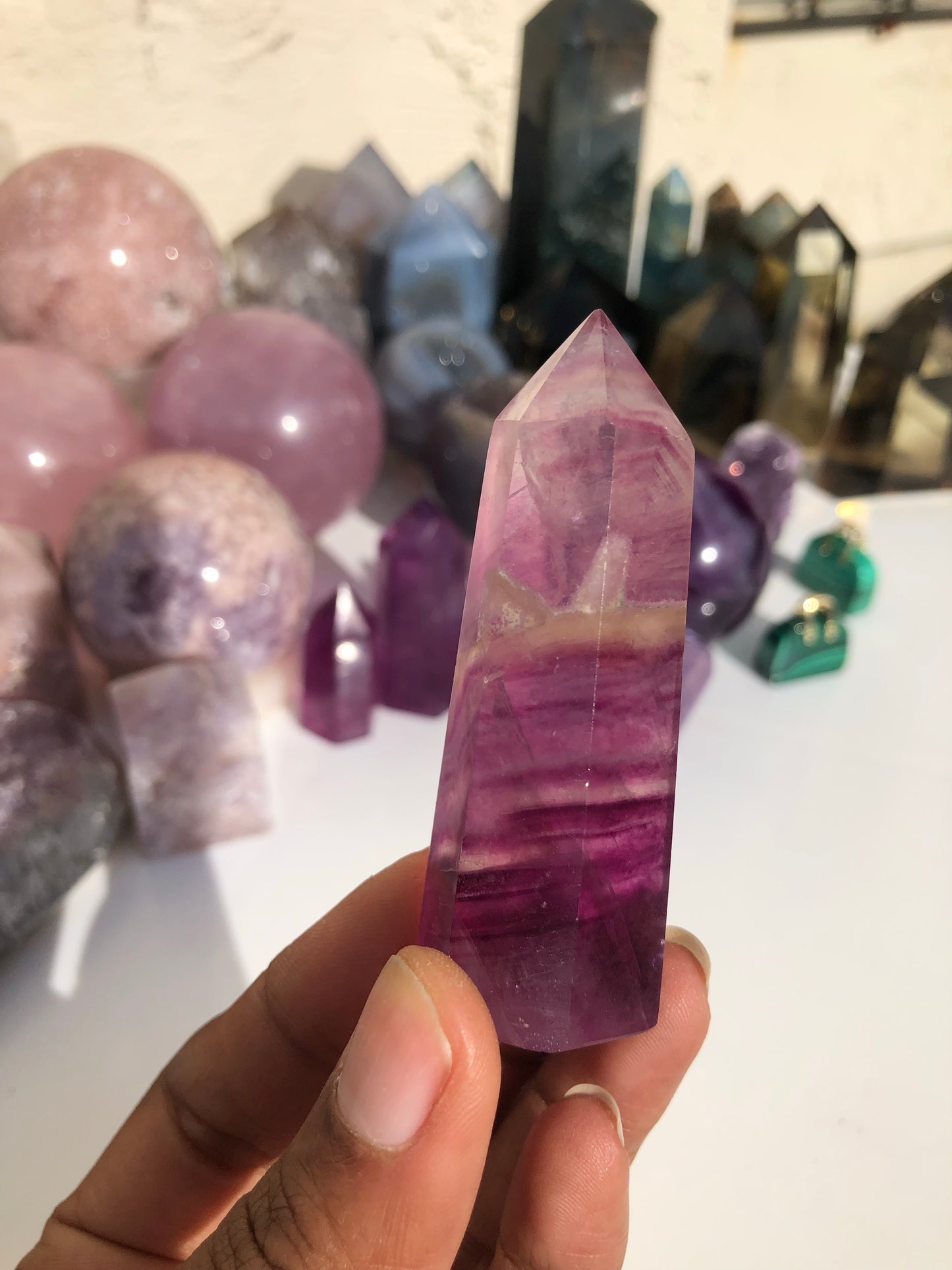 Fuchsia FLOURITE Tower