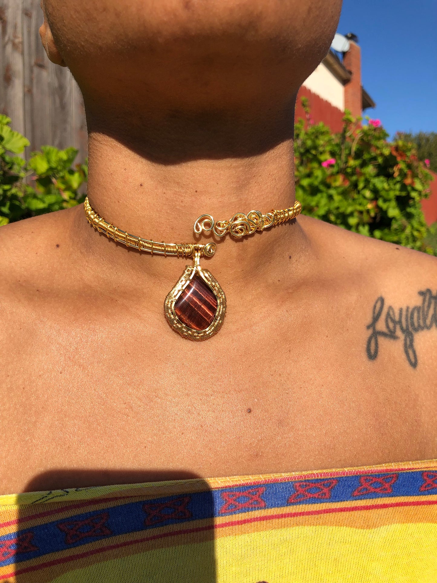 Red Tigers Eye Choker