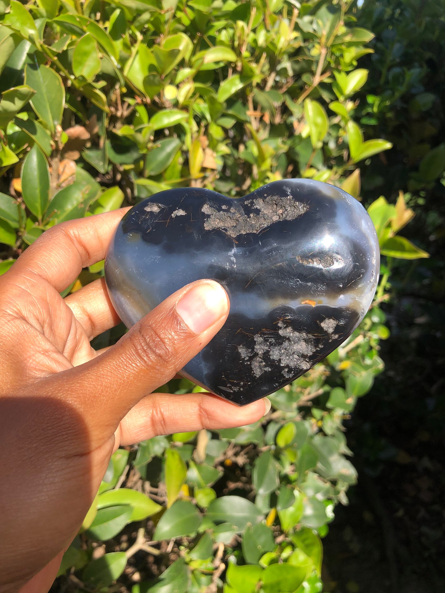 Blue Agate Heart w/ Druzy