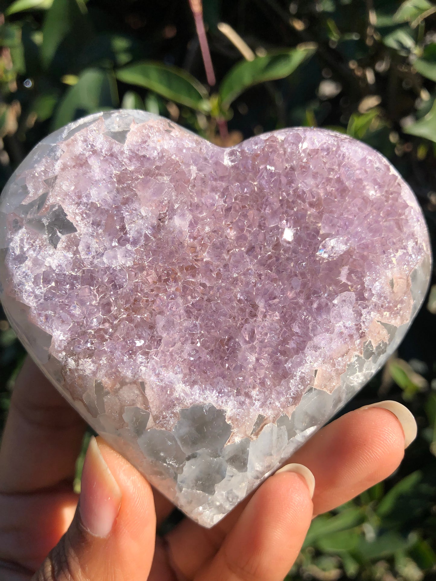 Lilac Druzy Heart