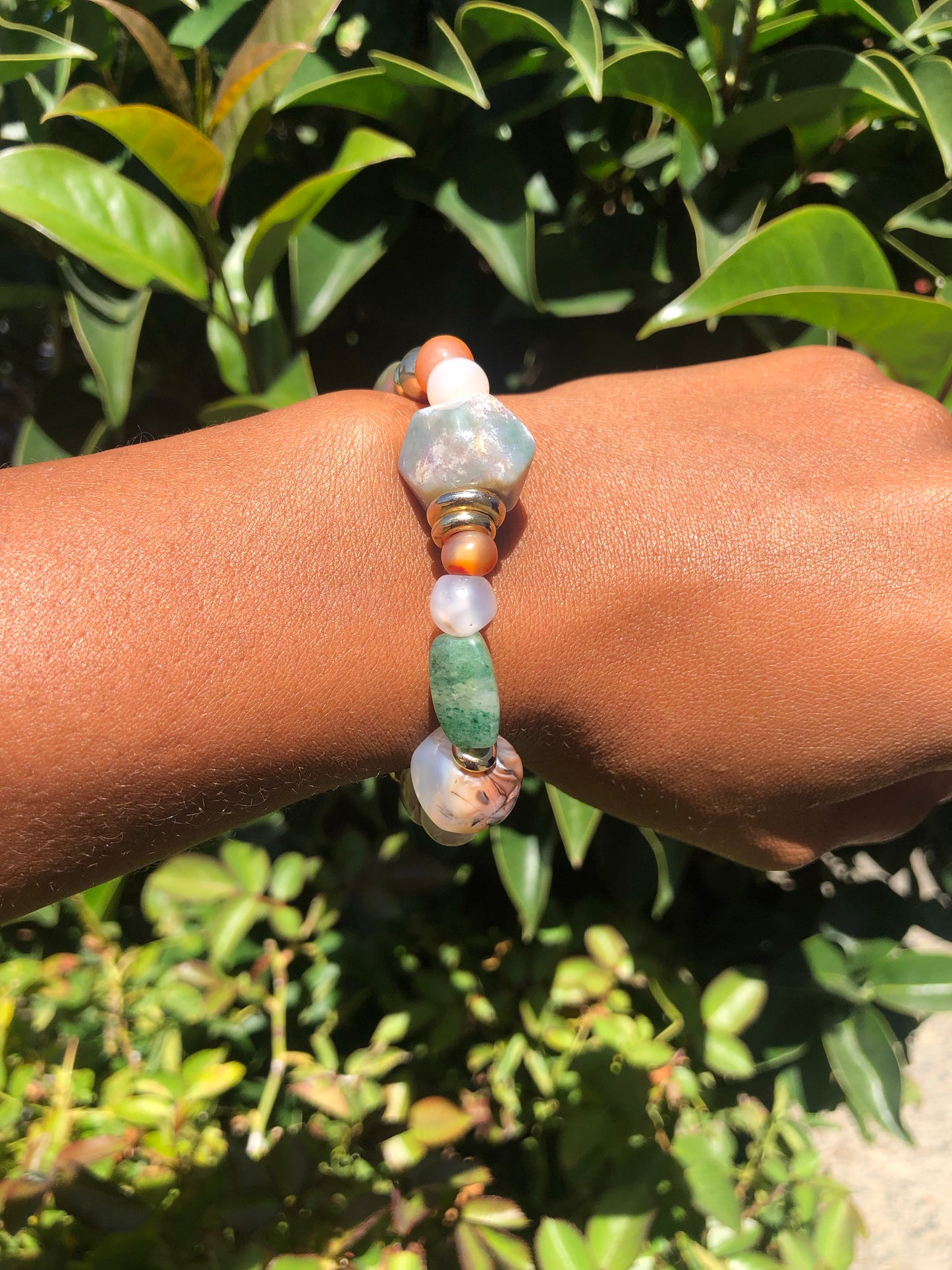 Carnelian , Jasper Mixed Bead Bracelets