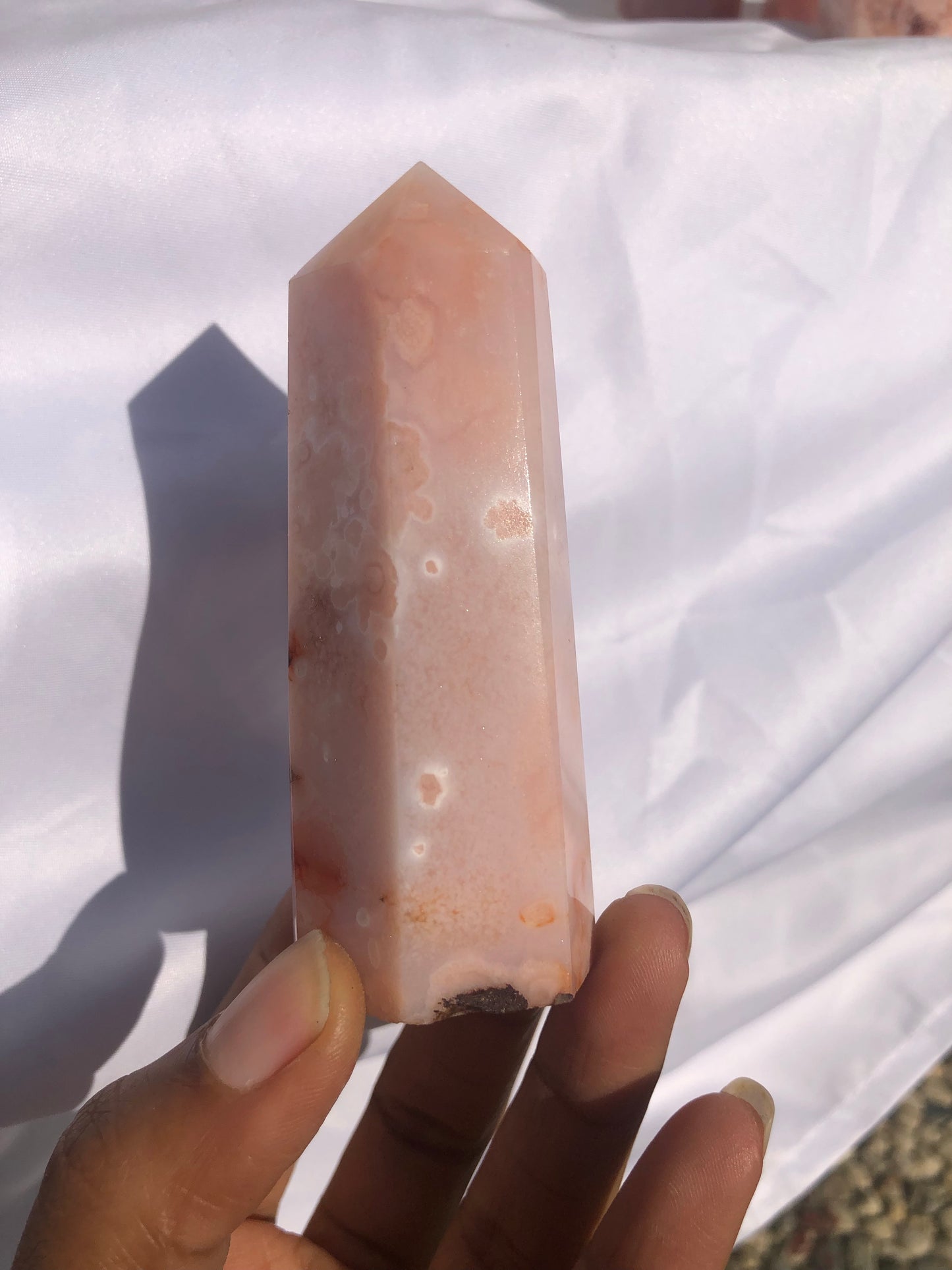 Flower Agate Pink Amethyst Carnelian Tower