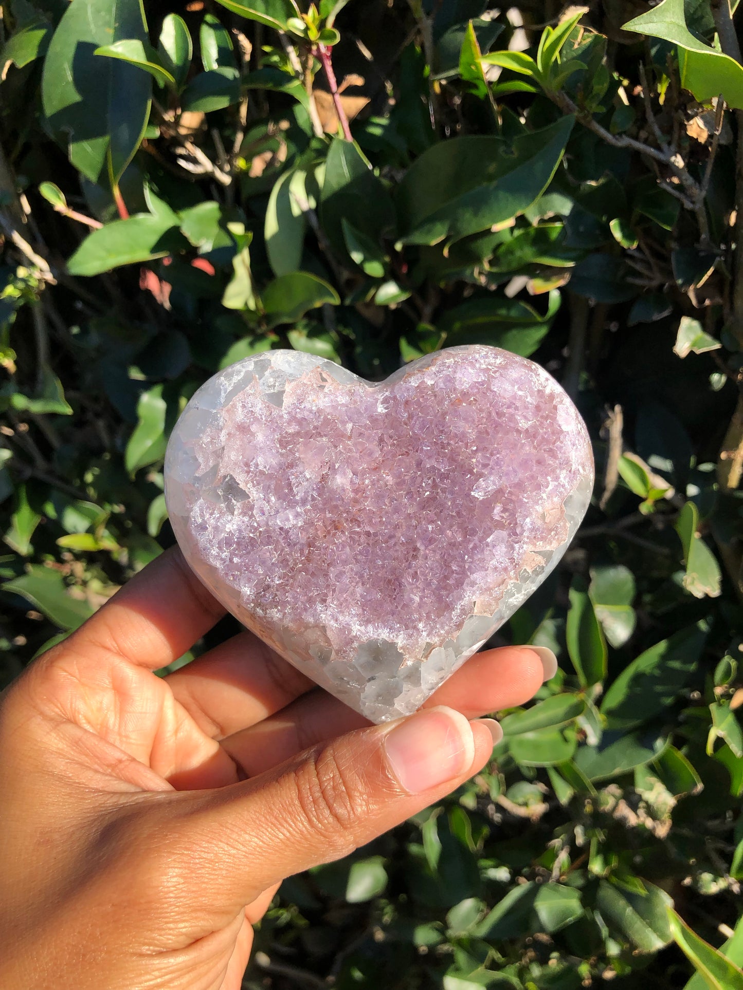 Lilac Druzy Heart