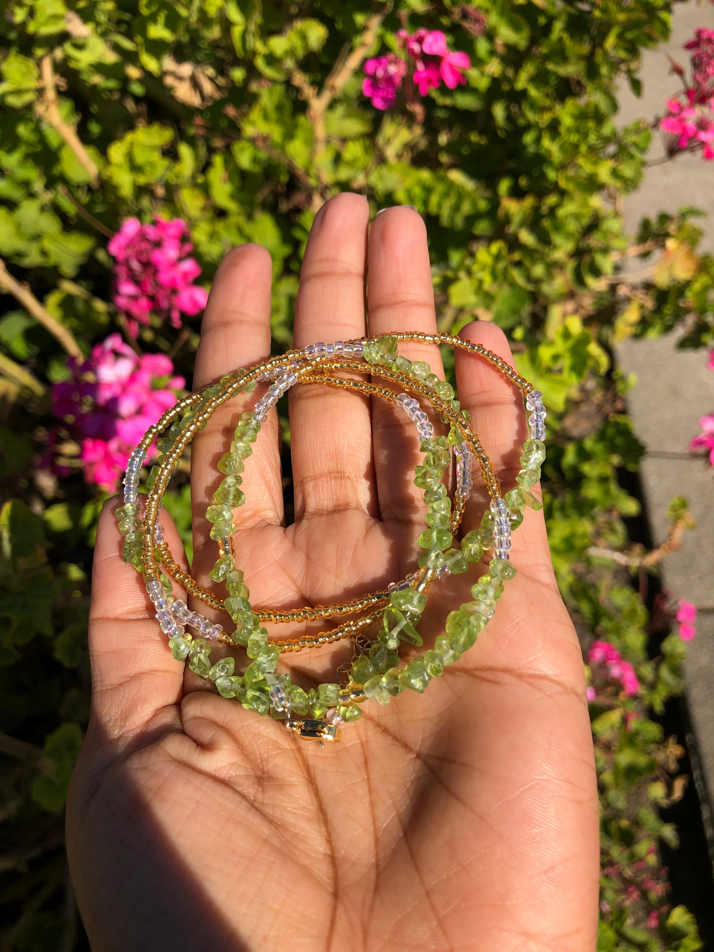 Peridot waist beads