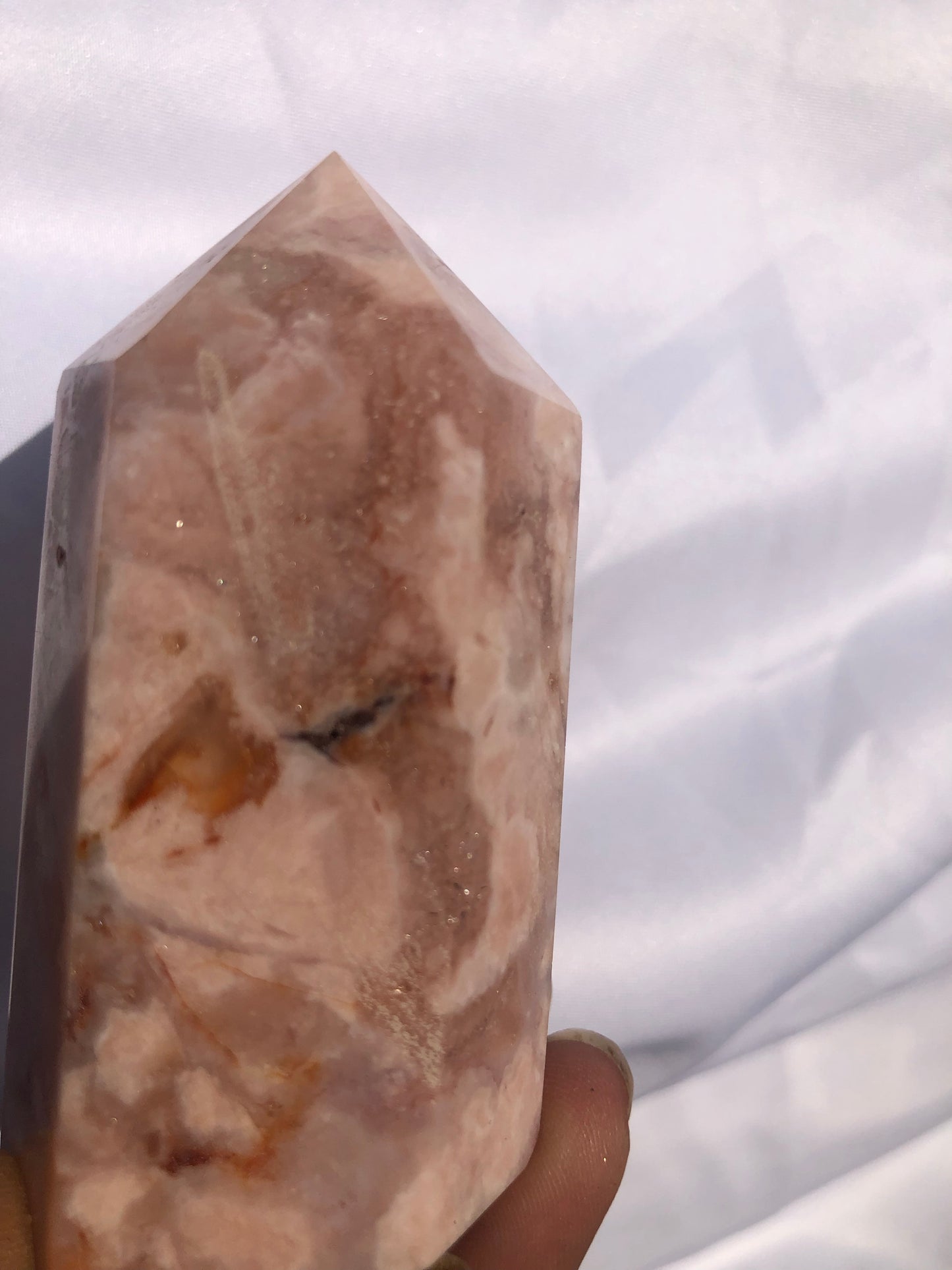 Flower Agate Pink Amethyst Carnelian Tower