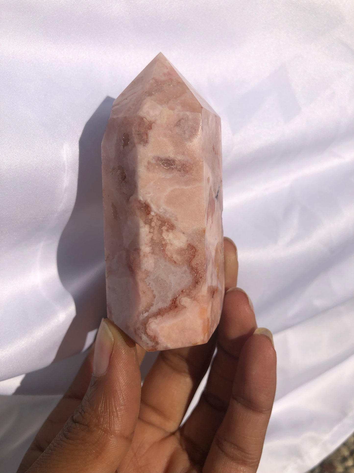 Flower Agate Pink Amethyst Carnelian Tower