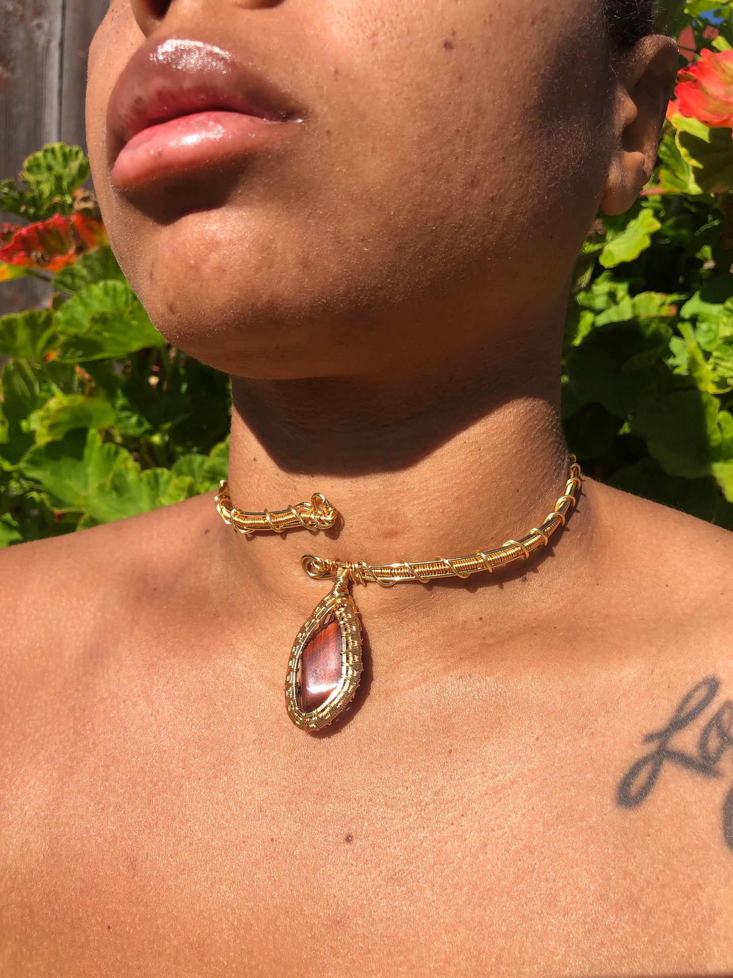 Red Tigers Eye Choker