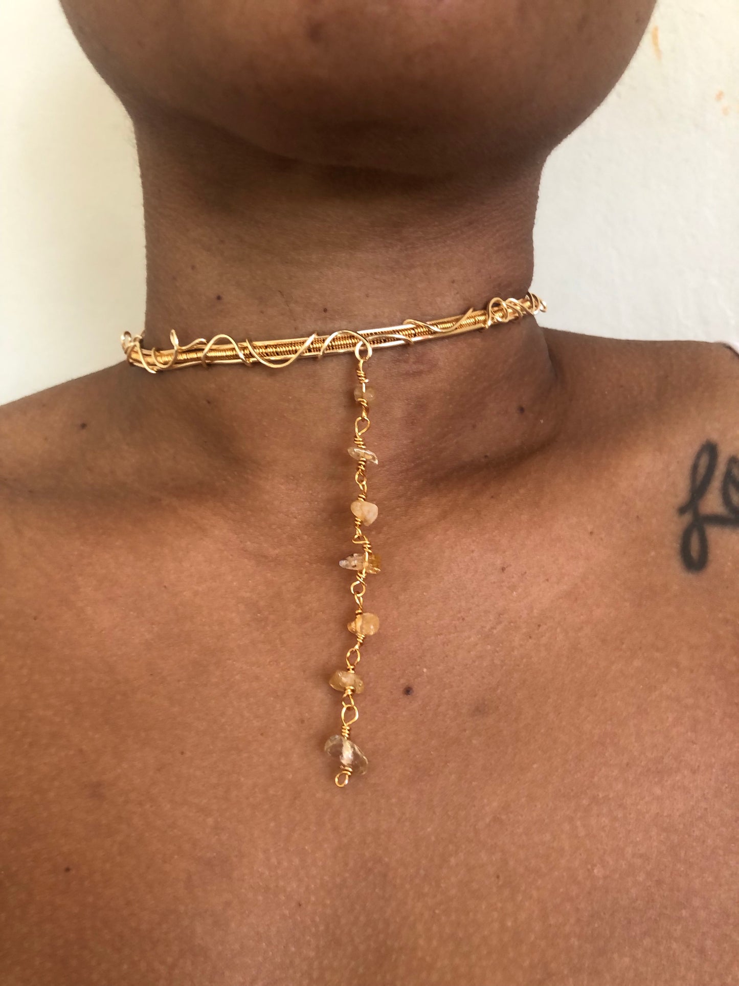 Citrine Drop Choker