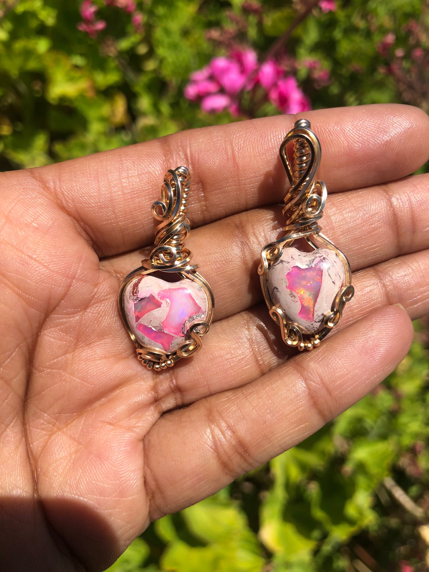 Pink Opal Heart necklace