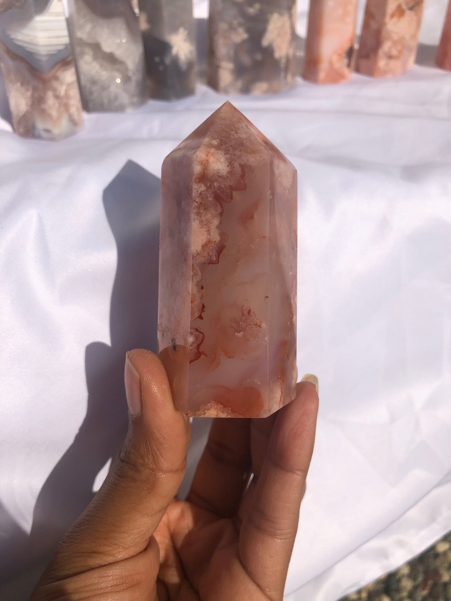 Flower Agate x Carnelian Tower