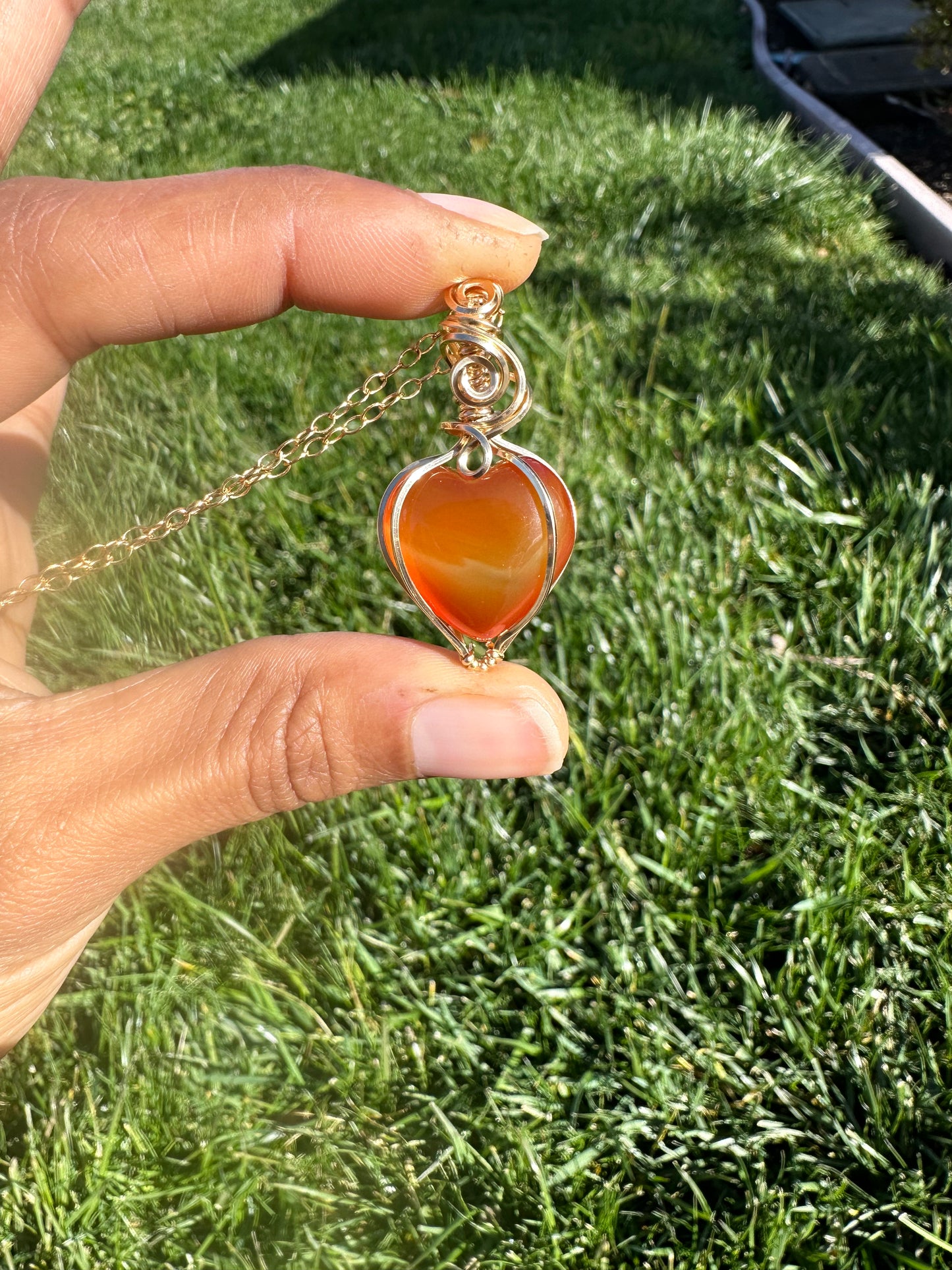 Carnelian Heart Necklace