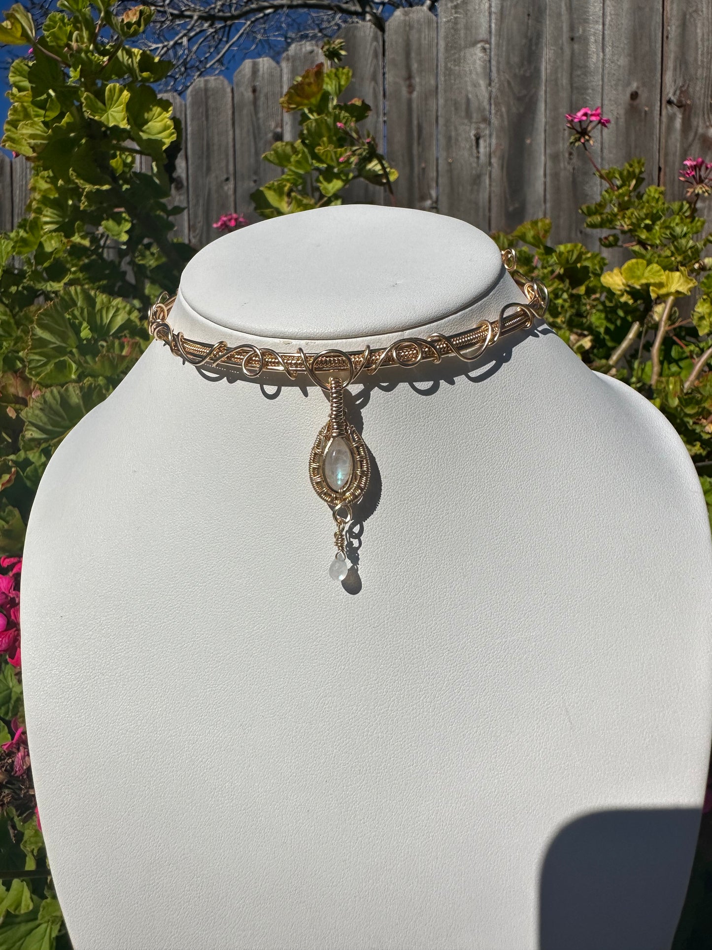 Moonstone Drop Choker