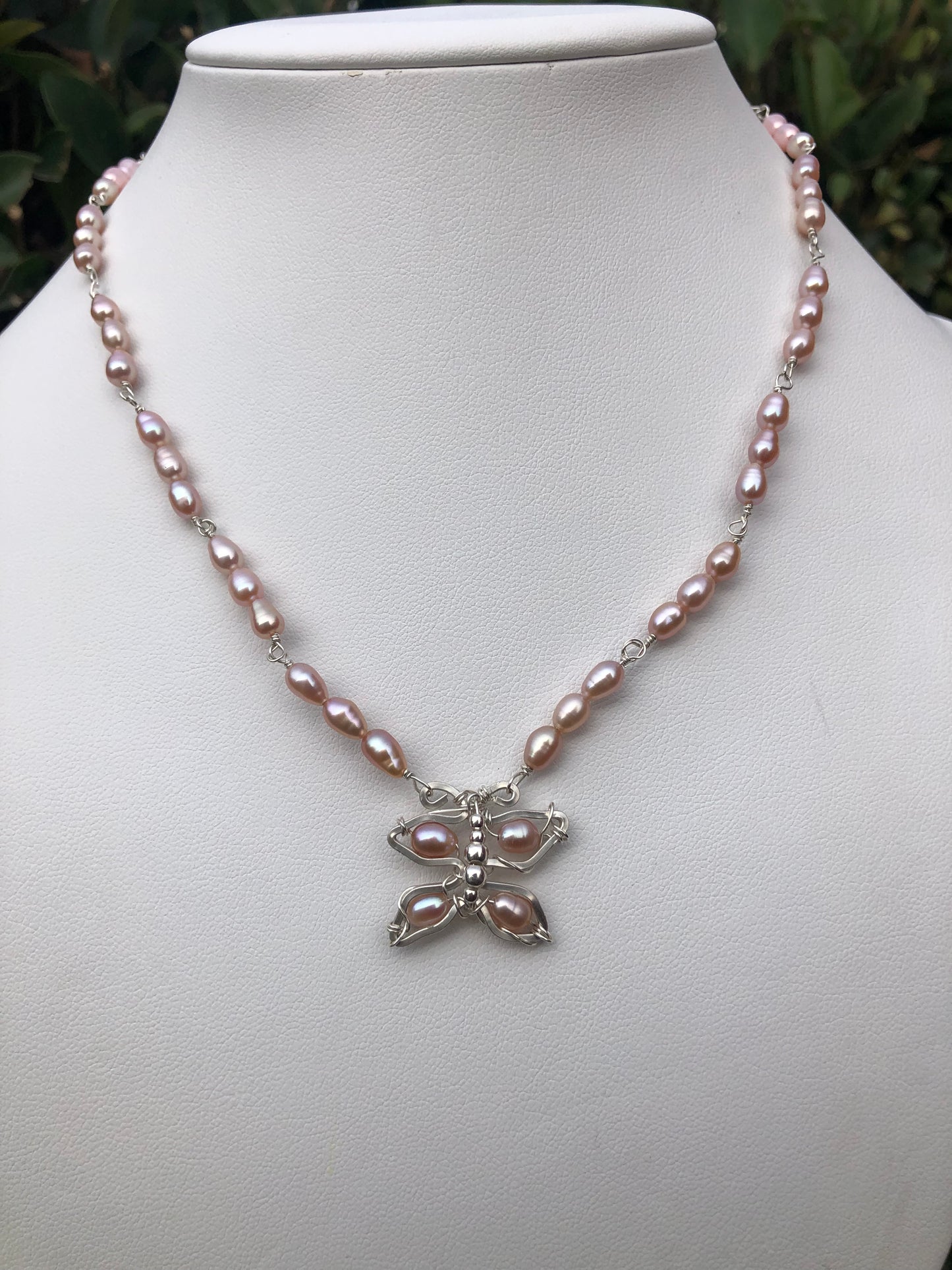 Beaded Pink Butterfly