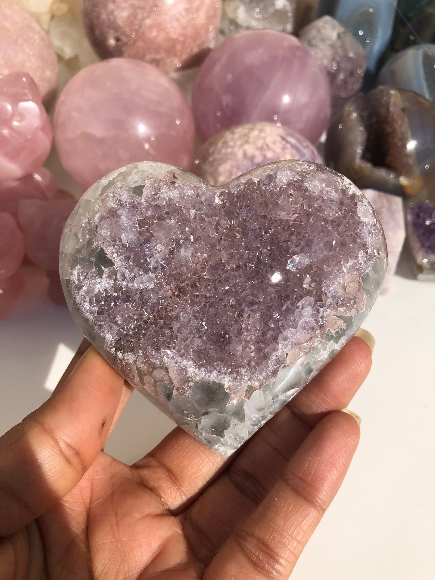 Lilac Druzy Heart