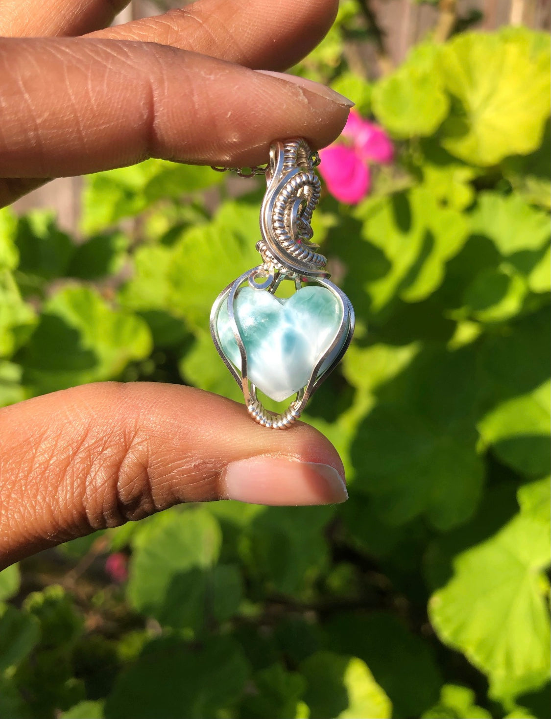 Larimar Heart Necklace