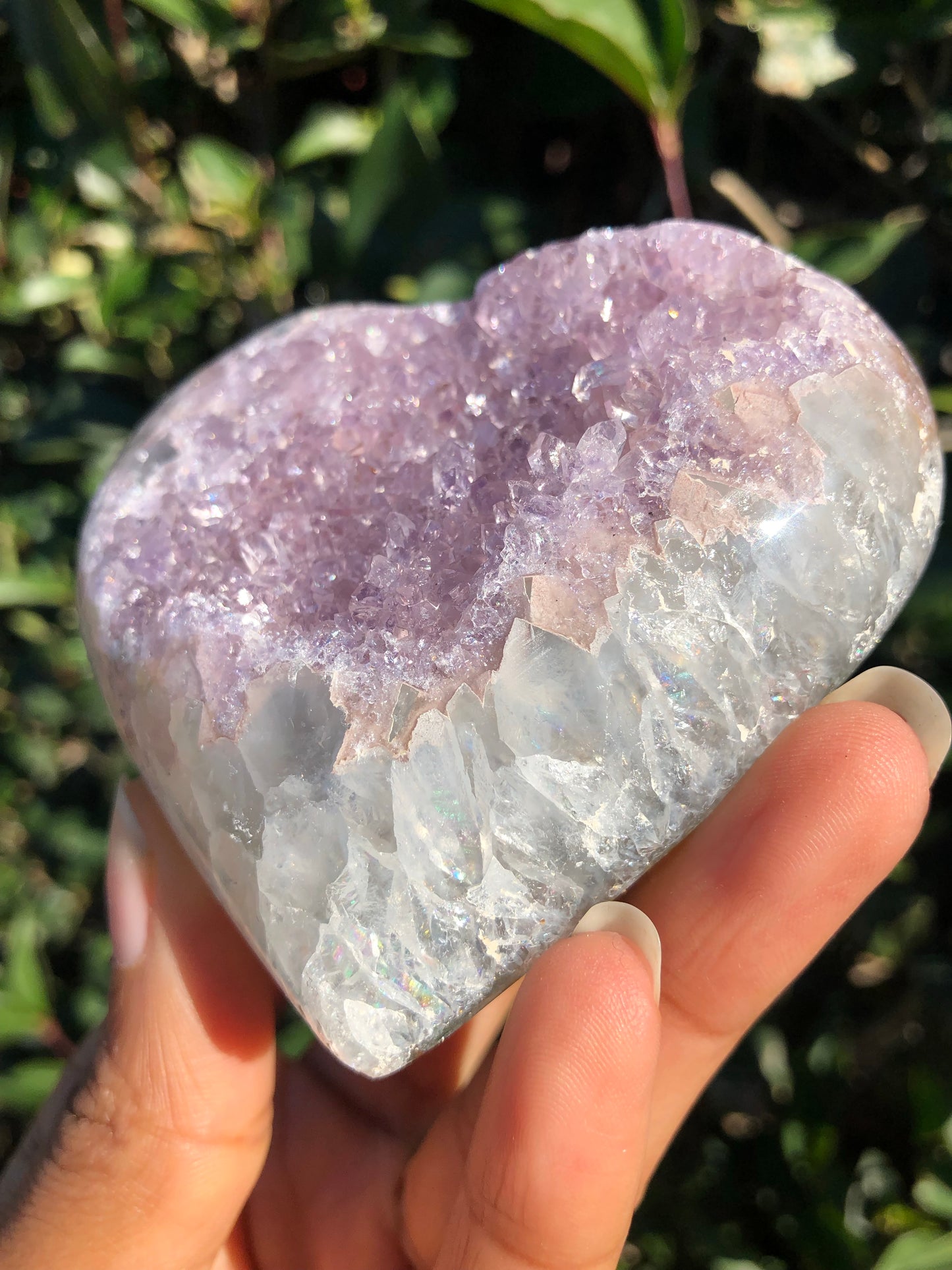 Lilac Druzy Heart