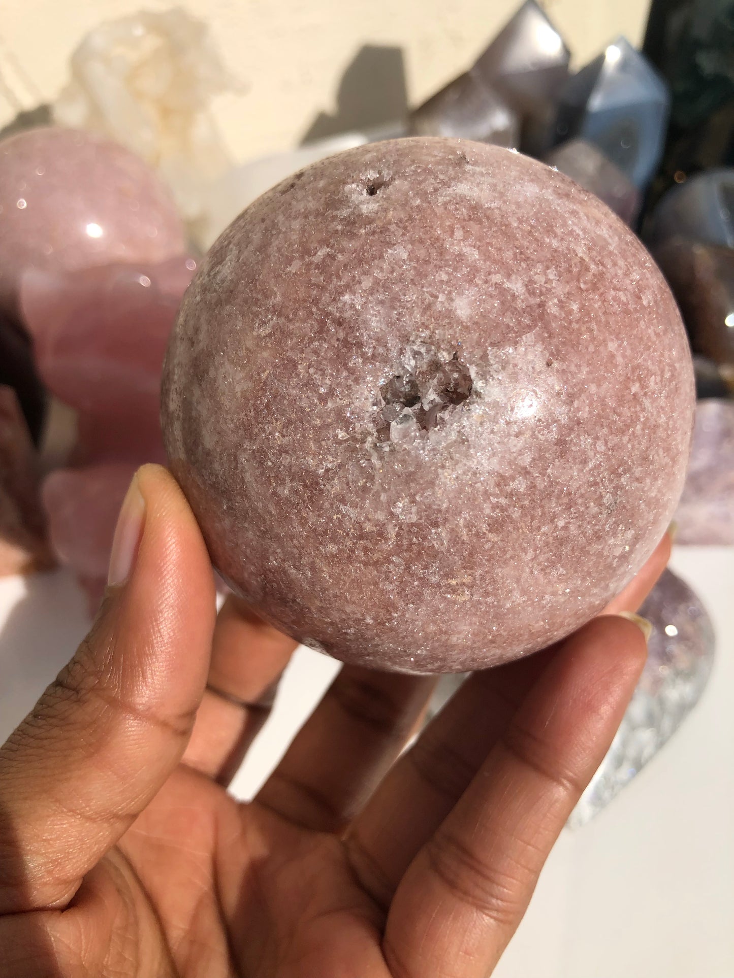 Pink Amethyst Druzy Sphere