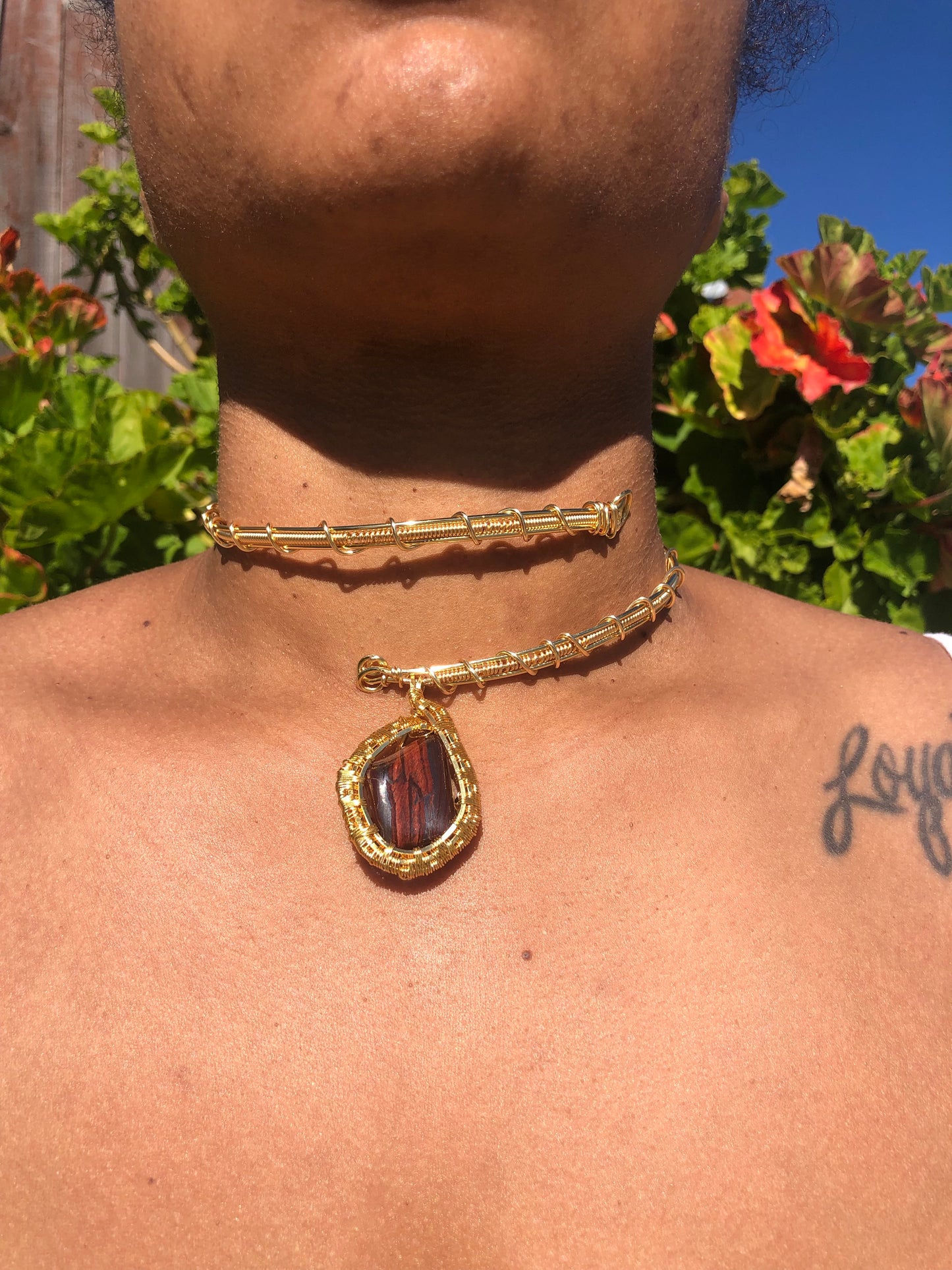 Red Tigers Eye Choker