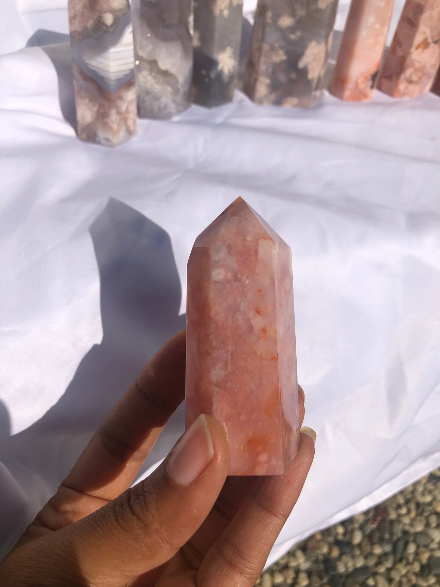 Flower Agate x Carnelian Tower