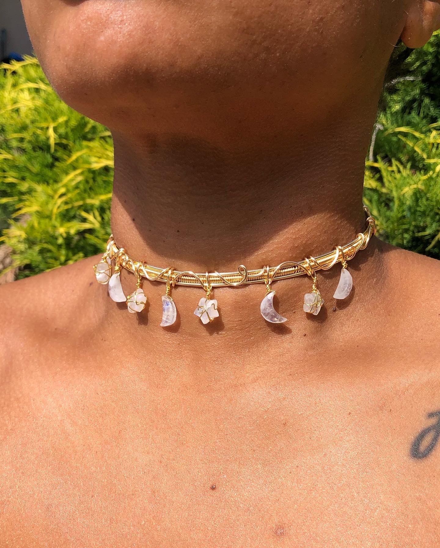 Moon & Star Charm Choker