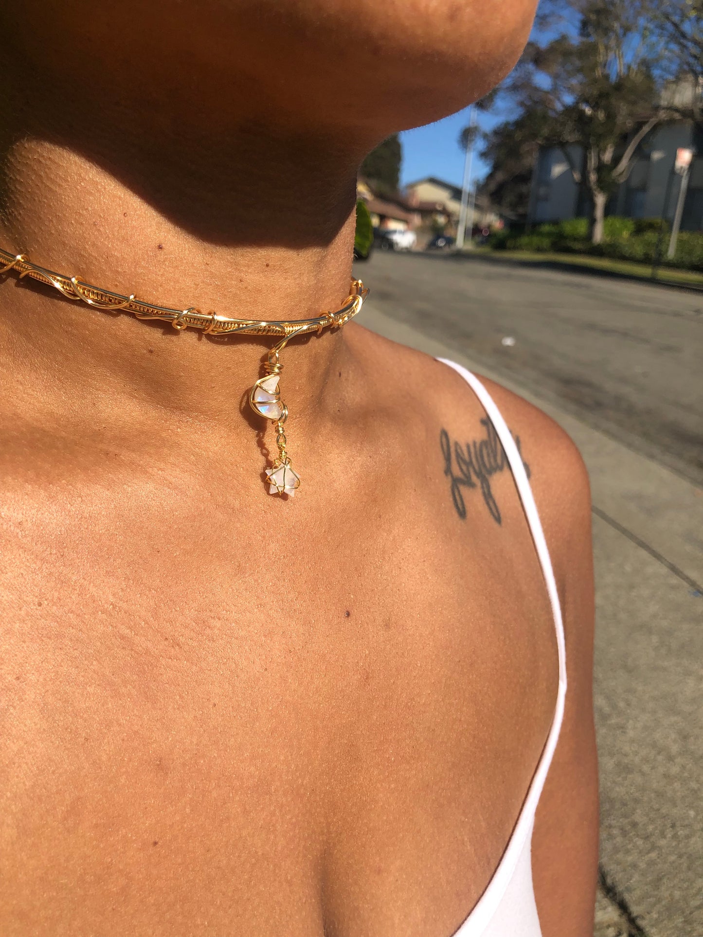 Moon & Star Moonstone Choker