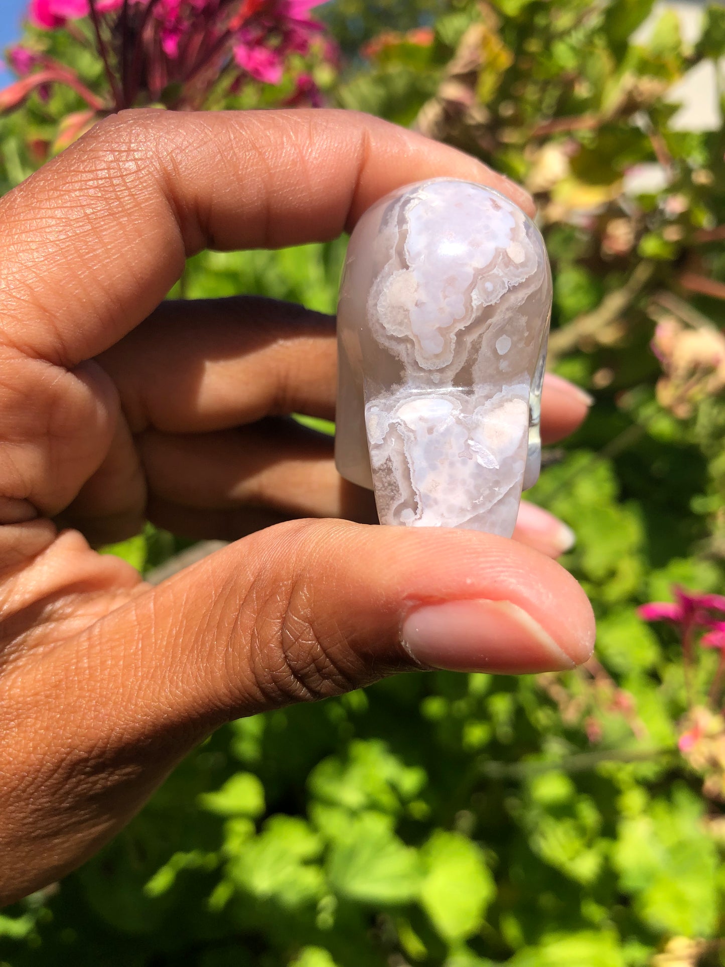 Flower Agate Skull