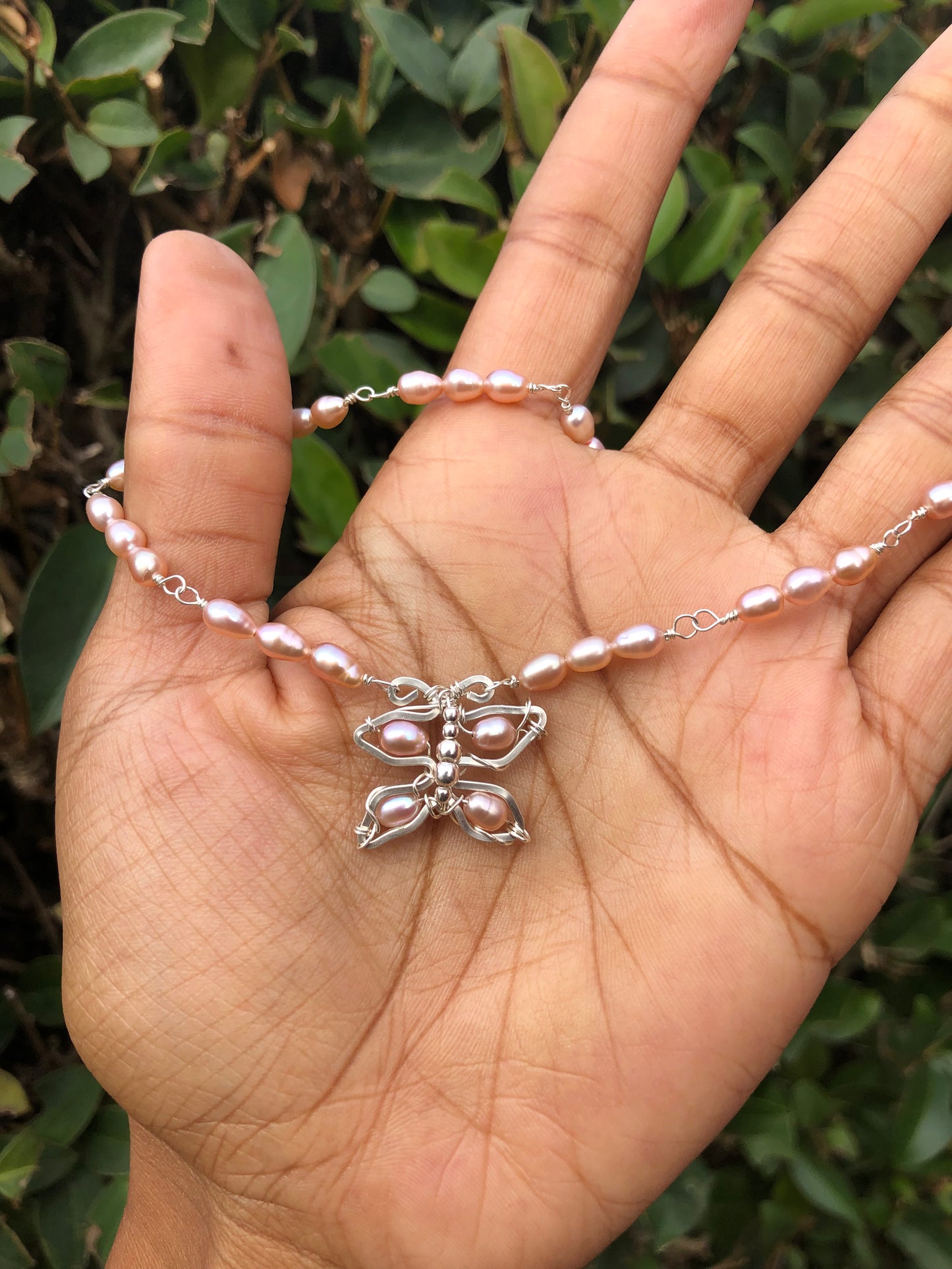 Beaded Pink Butterfly