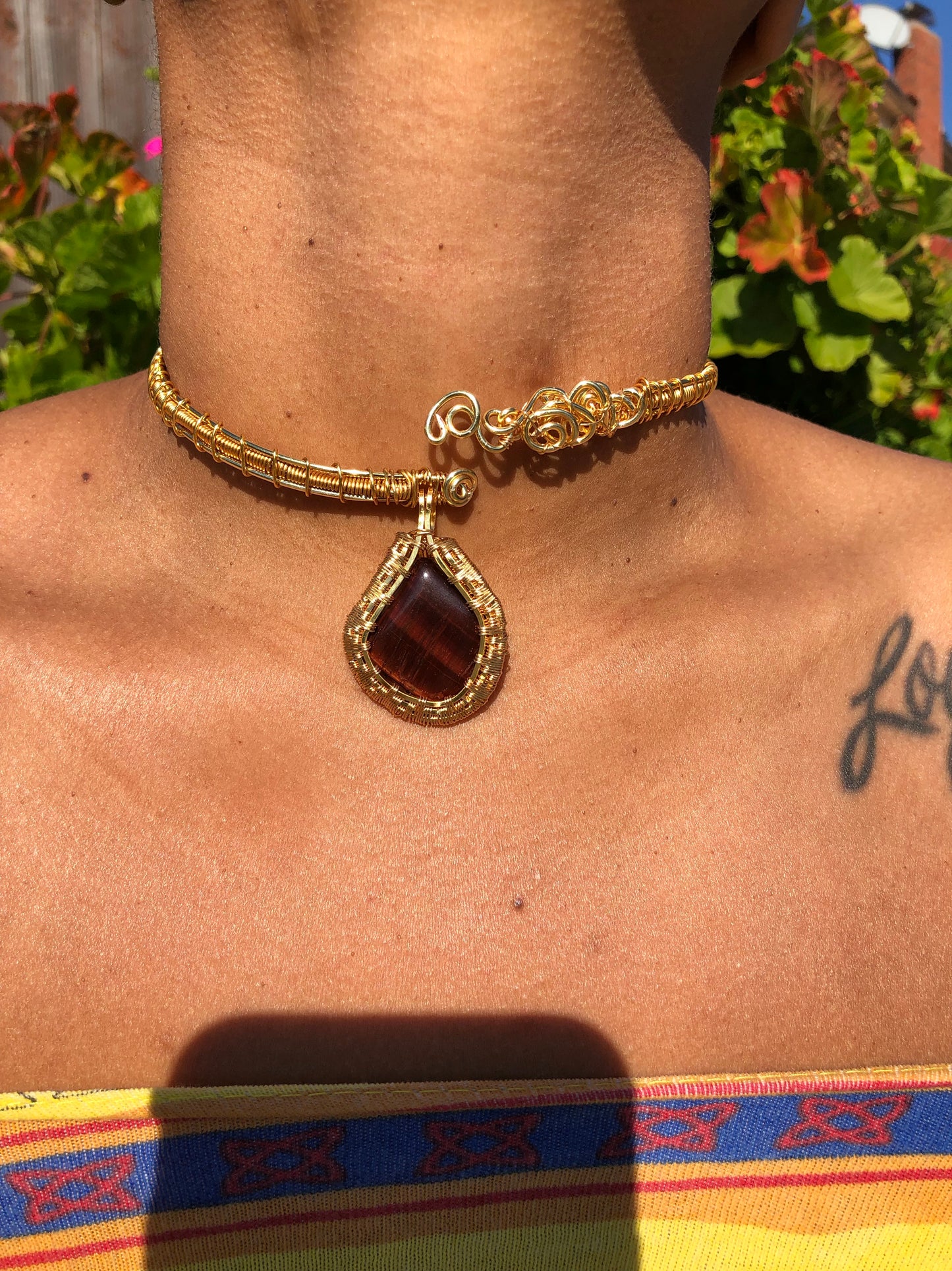 Red Tigers Eye Choker