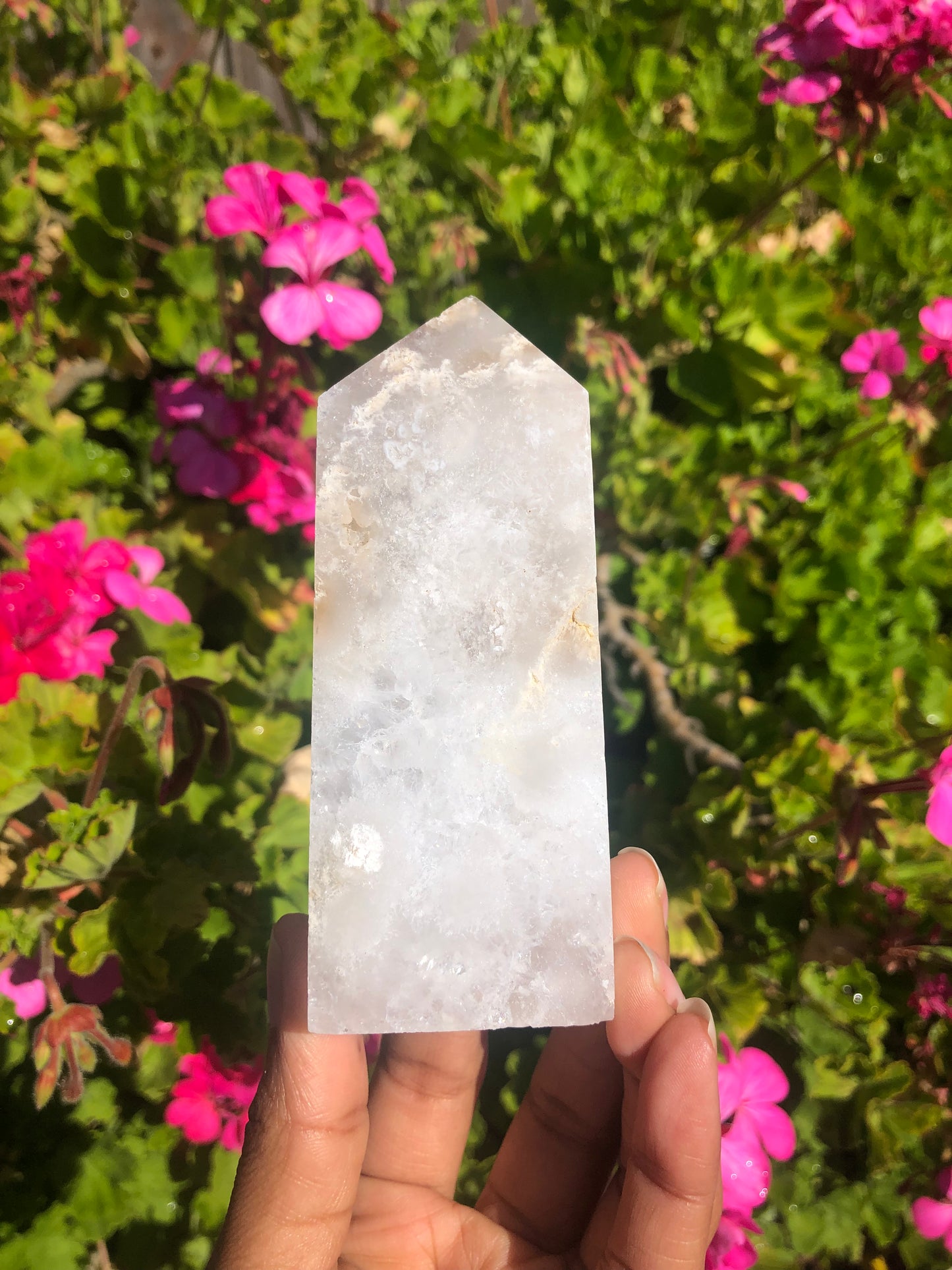 Flower agate Druzy Tower