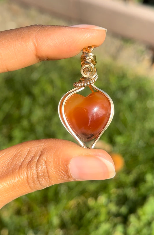 Carnelian Heart Necklace