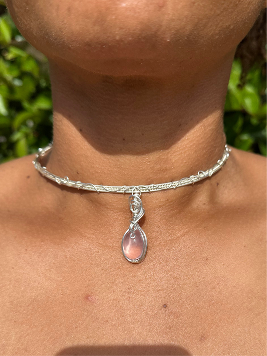 Rose Quartz Choker