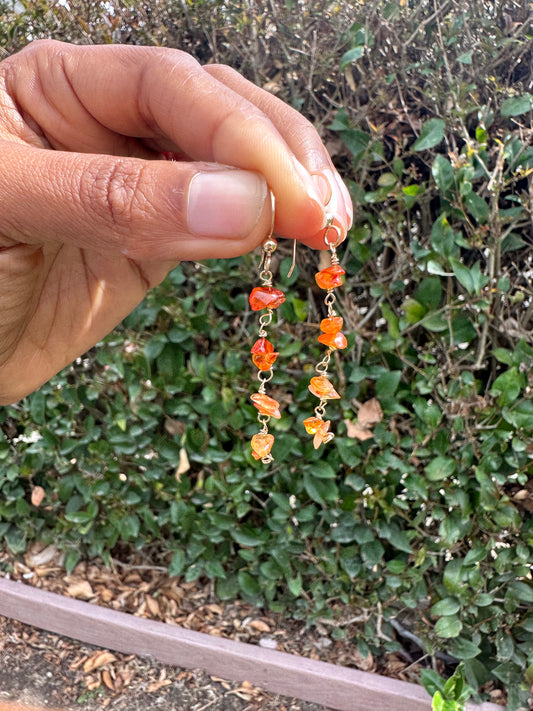 Carnelian chip earrings