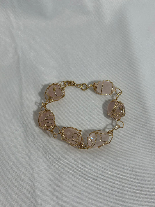 Rose Quartz Charm Bracelet