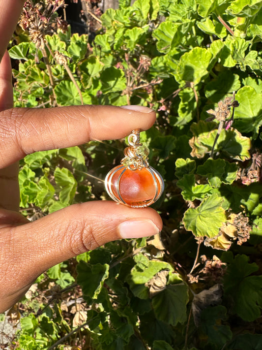 Carnelian Pumpkin necklace