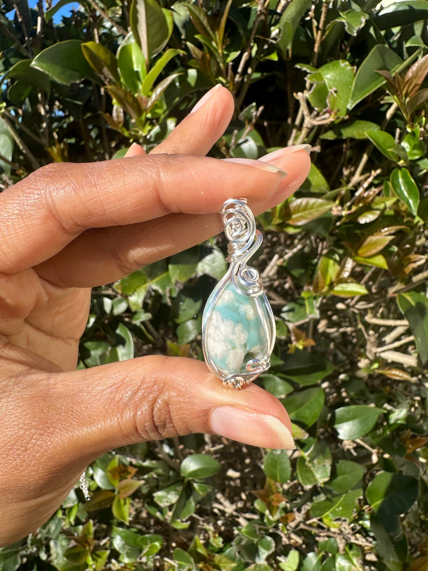 Green Flower Agate Necklace