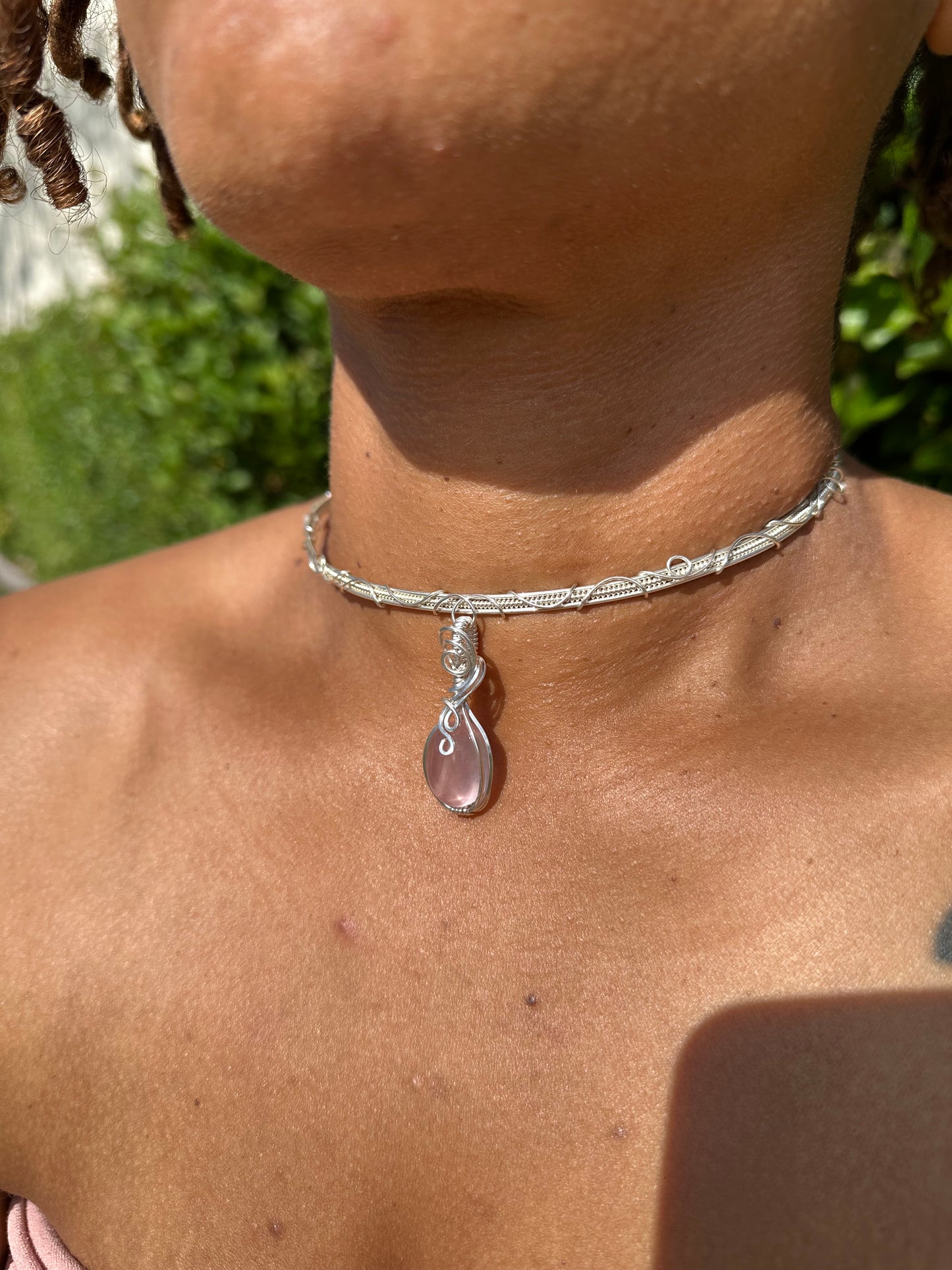Rose Quartz Choker